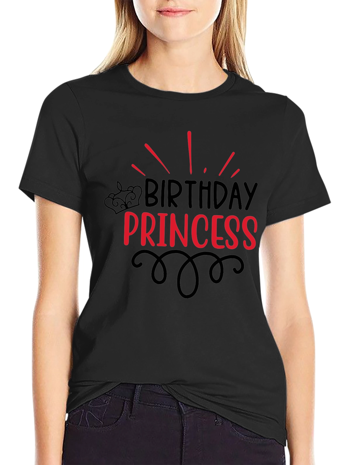 Birthday Princess Black T-Shirt