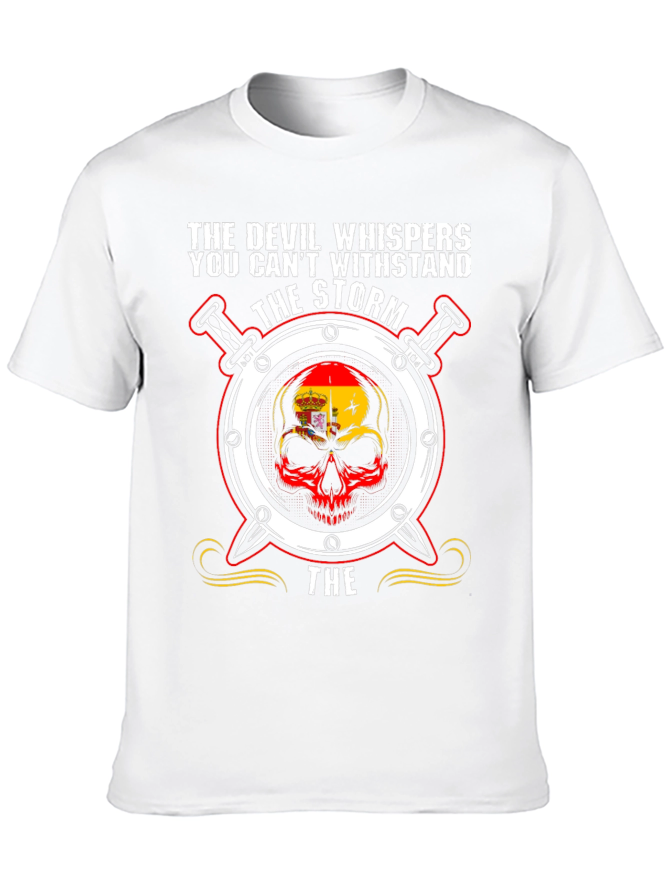 Devil Whispers Storm Skull T-Shirt