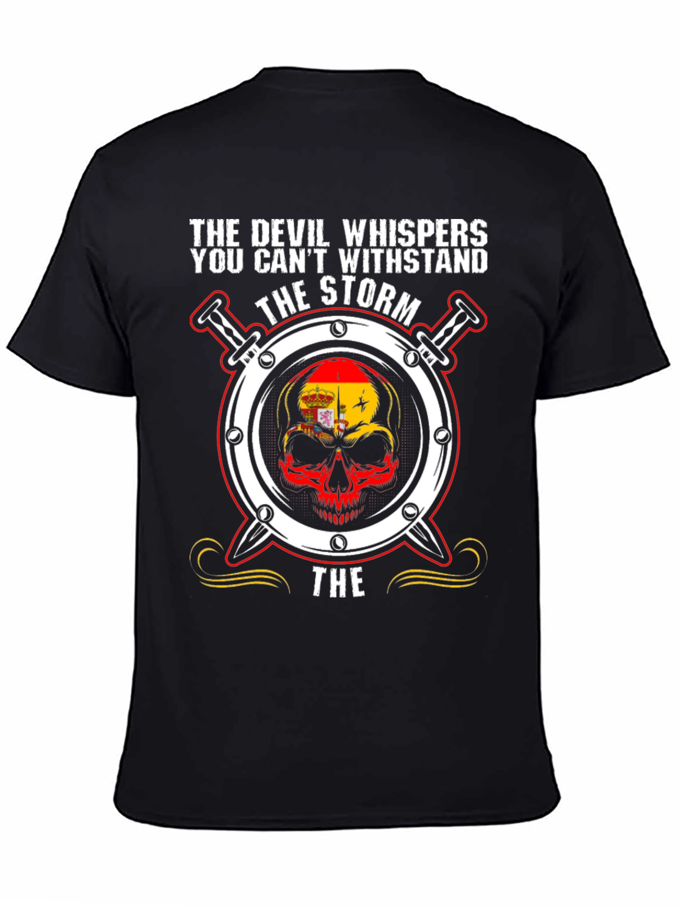 Devil Whispers Storm Skull T-Shirt