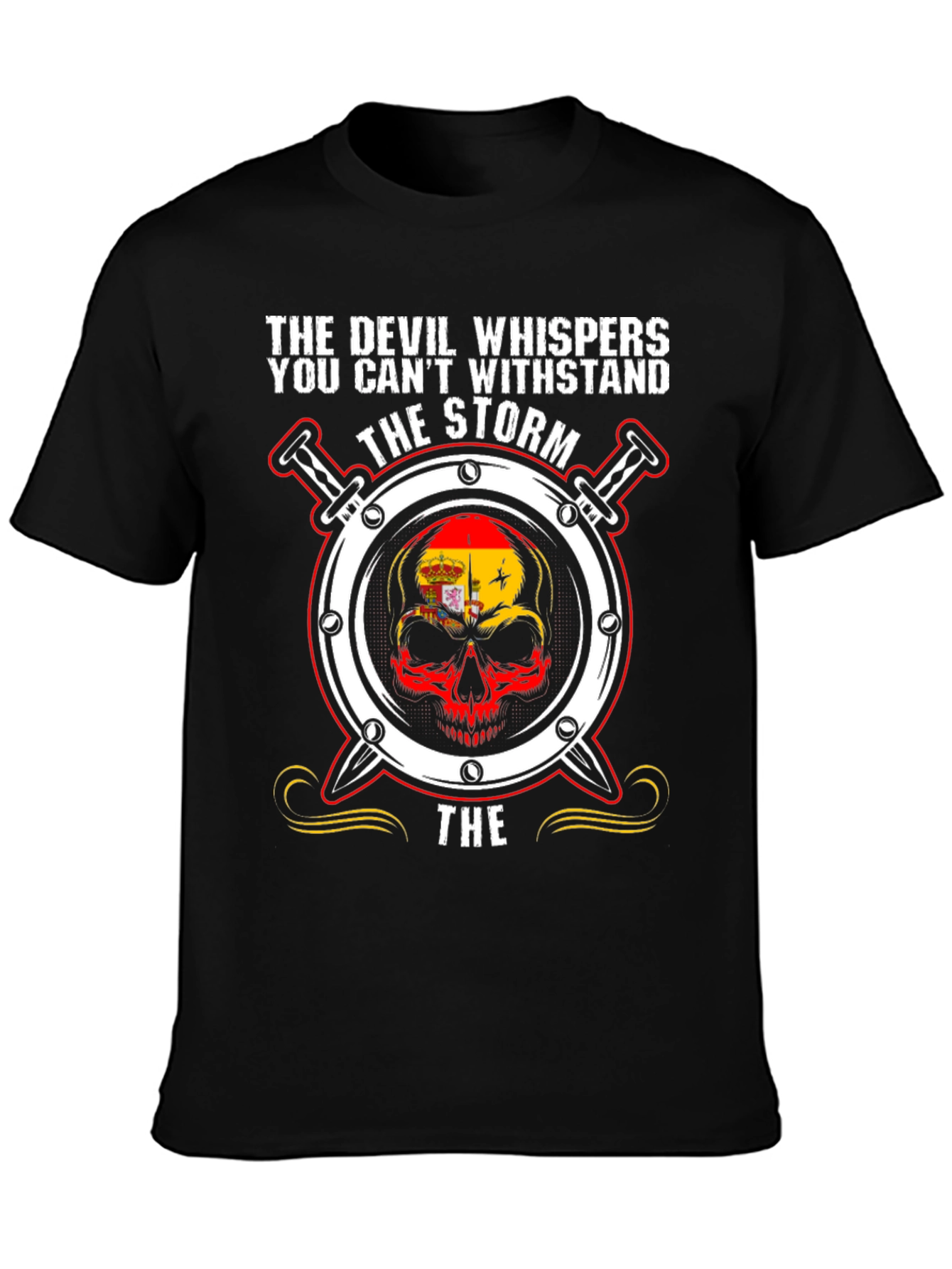 Devil Whispers Storm Skull T-Shirt