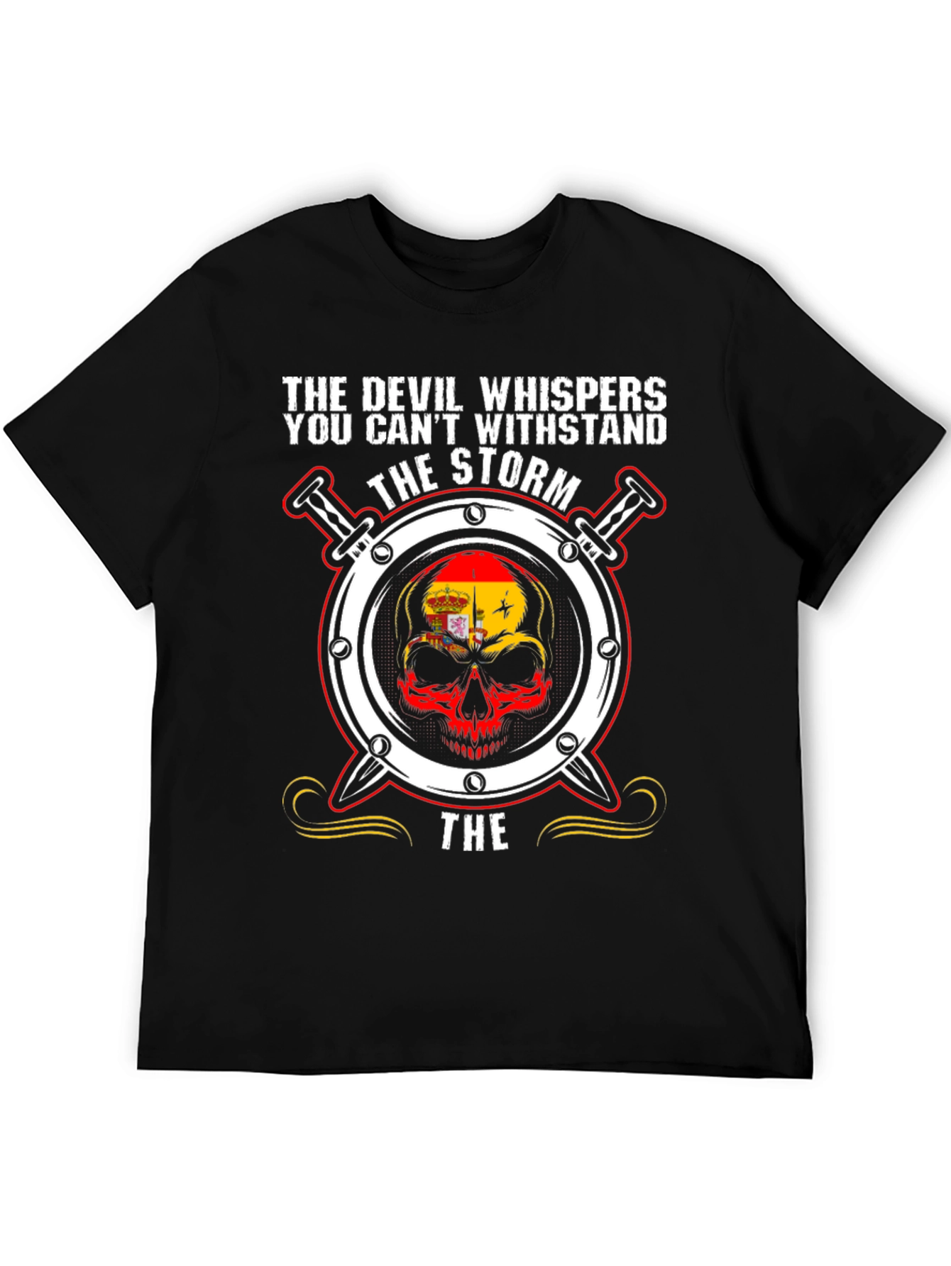 Devil Whispers Storm Skull T-Shirt