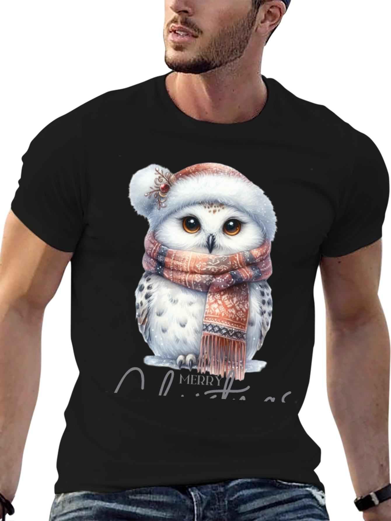 Festive Owl Christmas T-Shirt