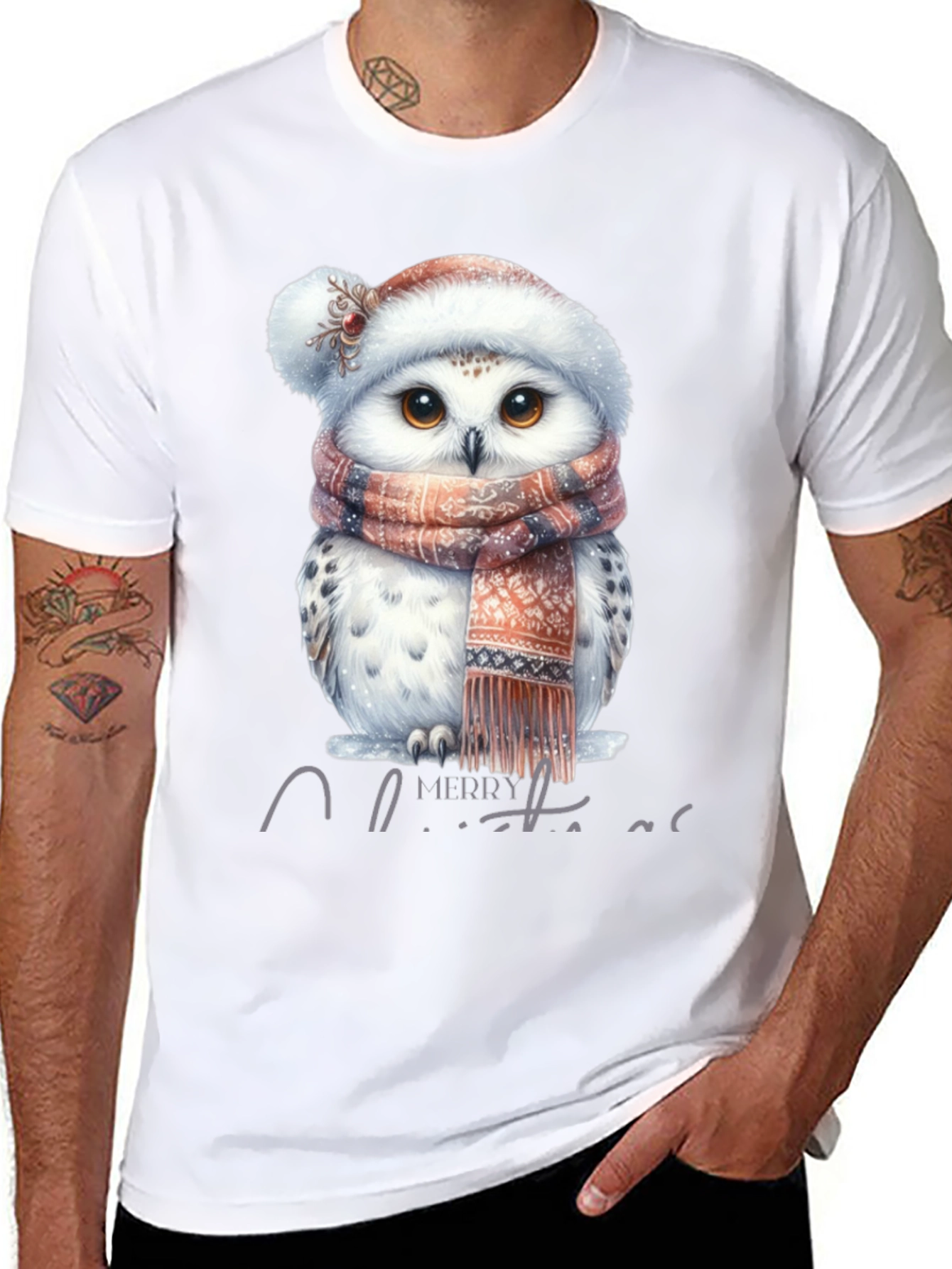 Festive Owl Christmas T-Shirt
