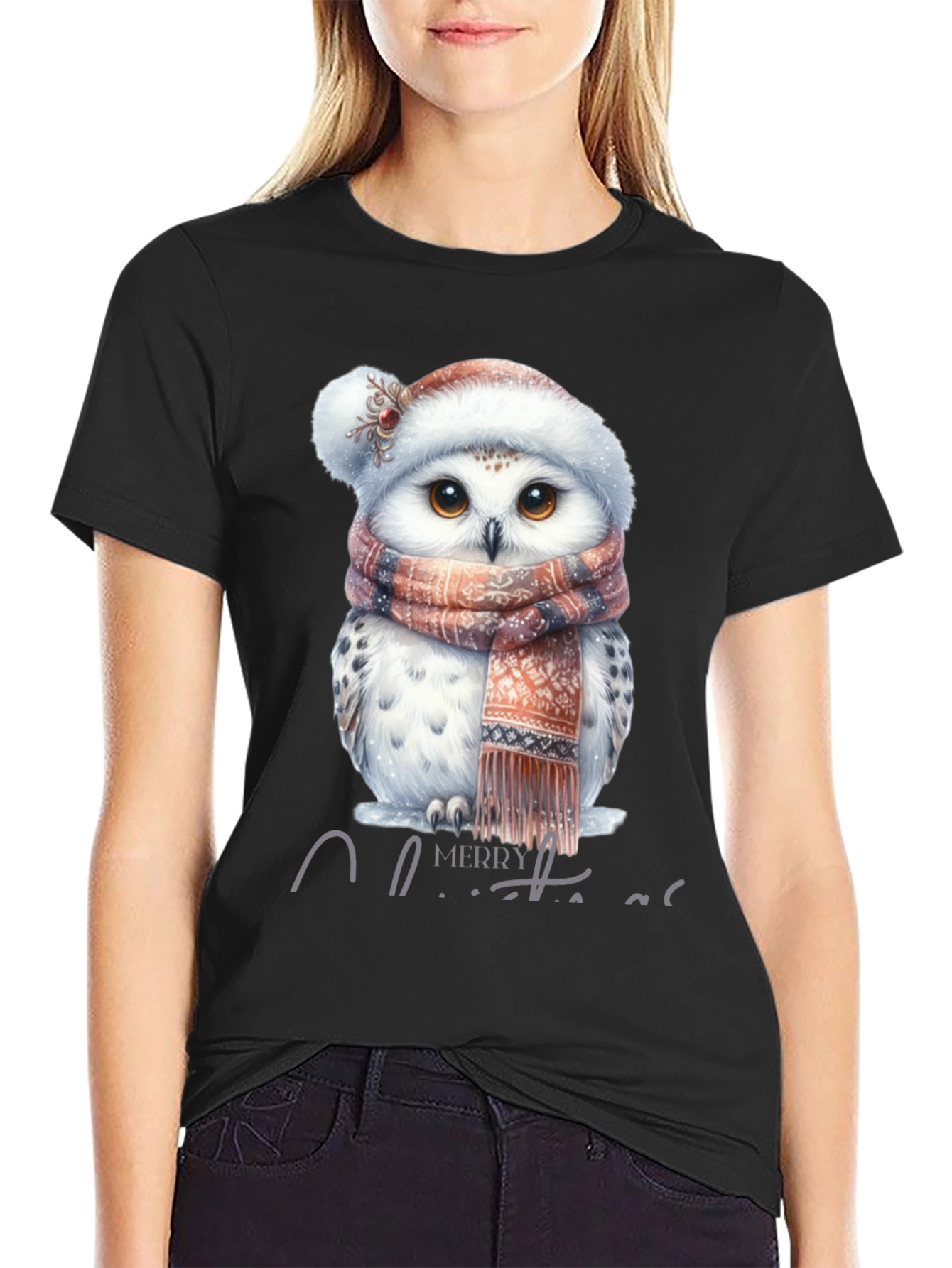 Festive Owl Christmas T-Shirt