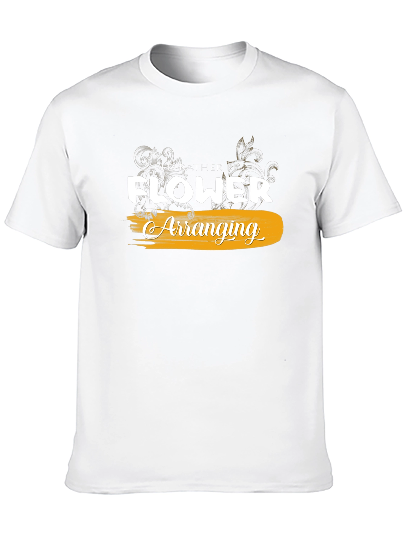 Id Rather Be Flower Arranging Black T-Shirt