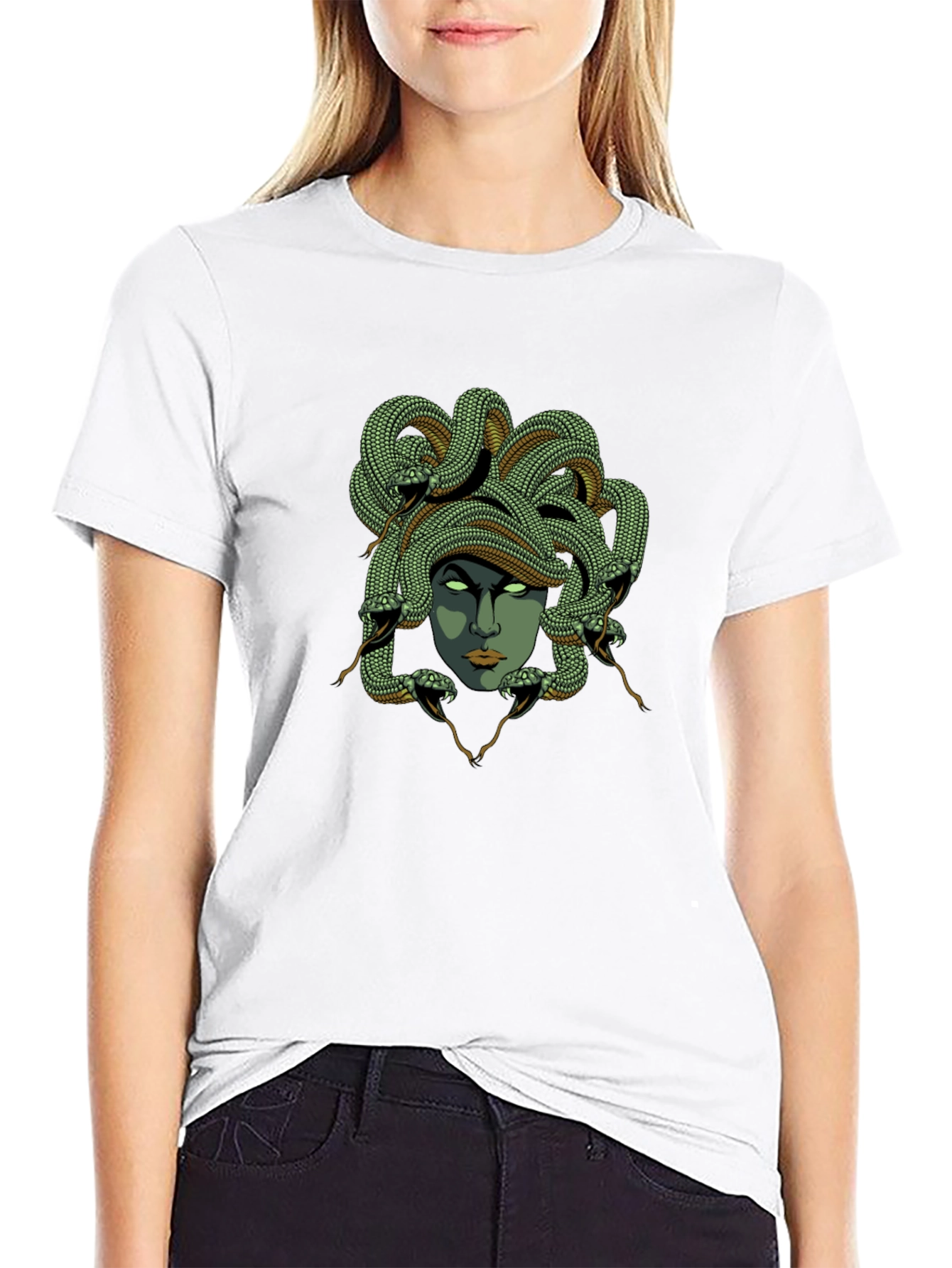 Medusa Graphic Tee - Black Cotton T-Shirt