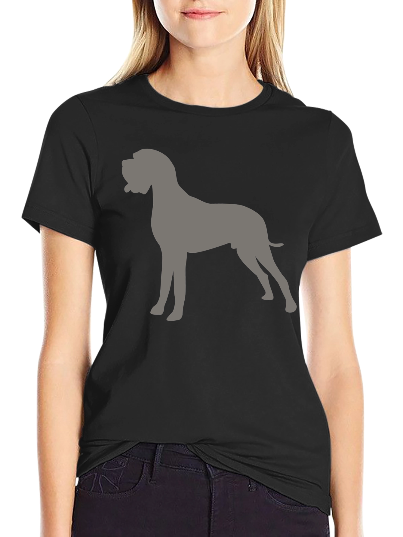 Dog Silhouette Graphic Tee - Mens Casual Shirt