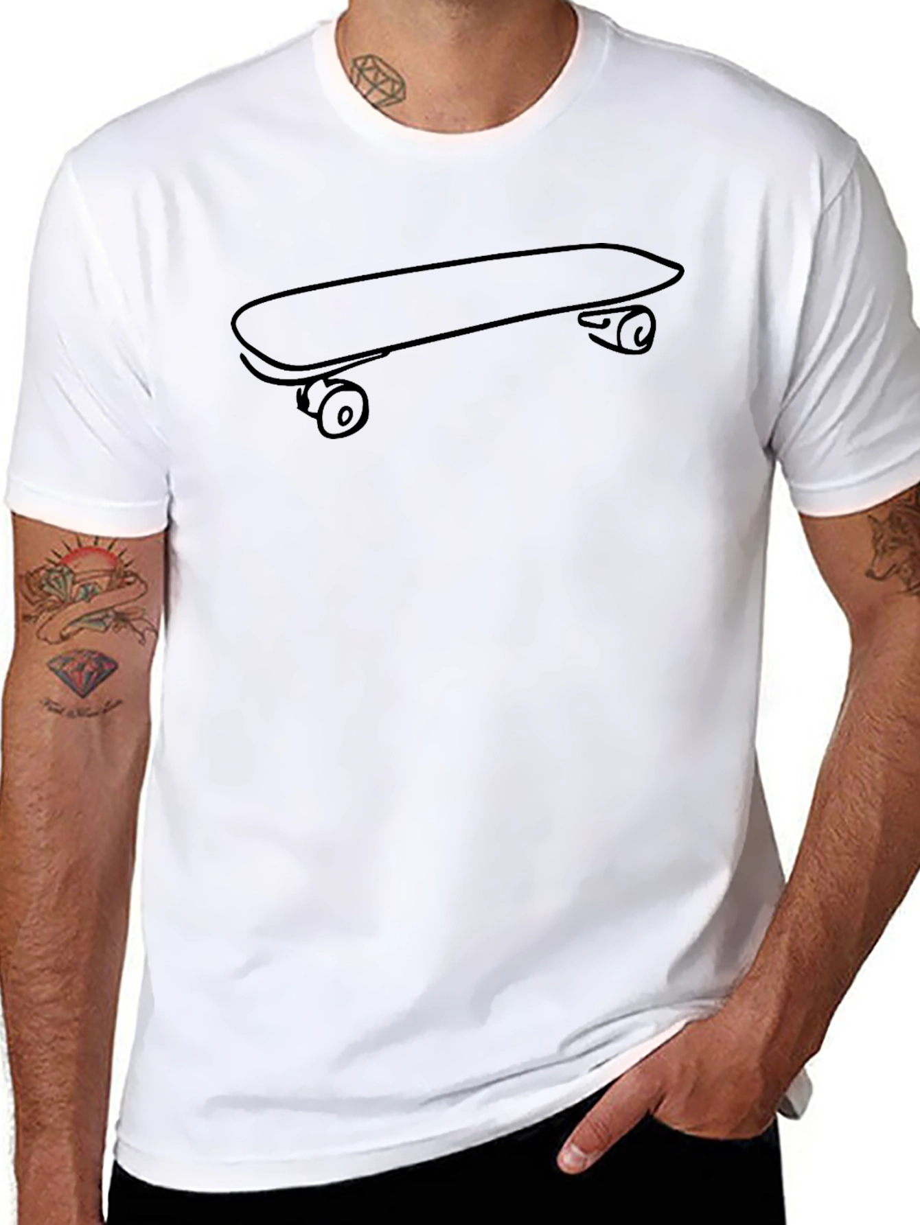 Skateboard Graphic Black T-Shirt