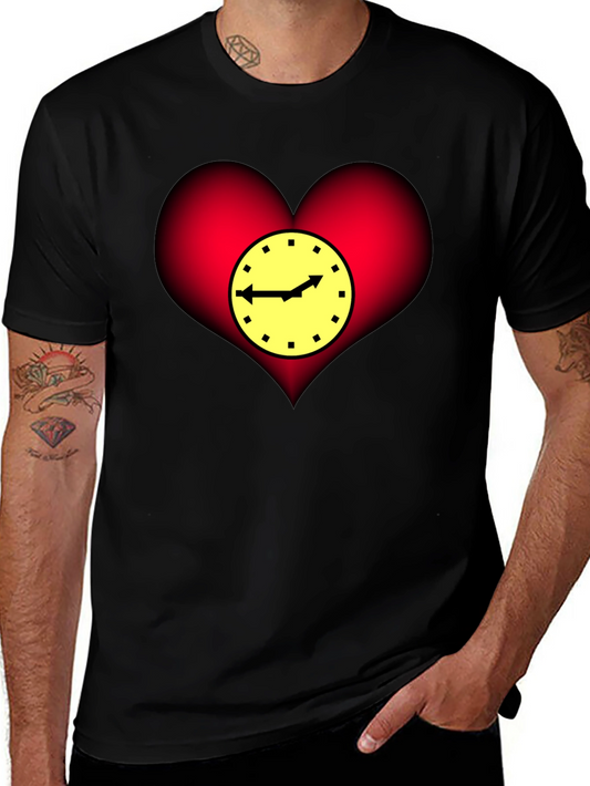 Heart Clock Graphic T-Shirt - Stylish & Unique Design