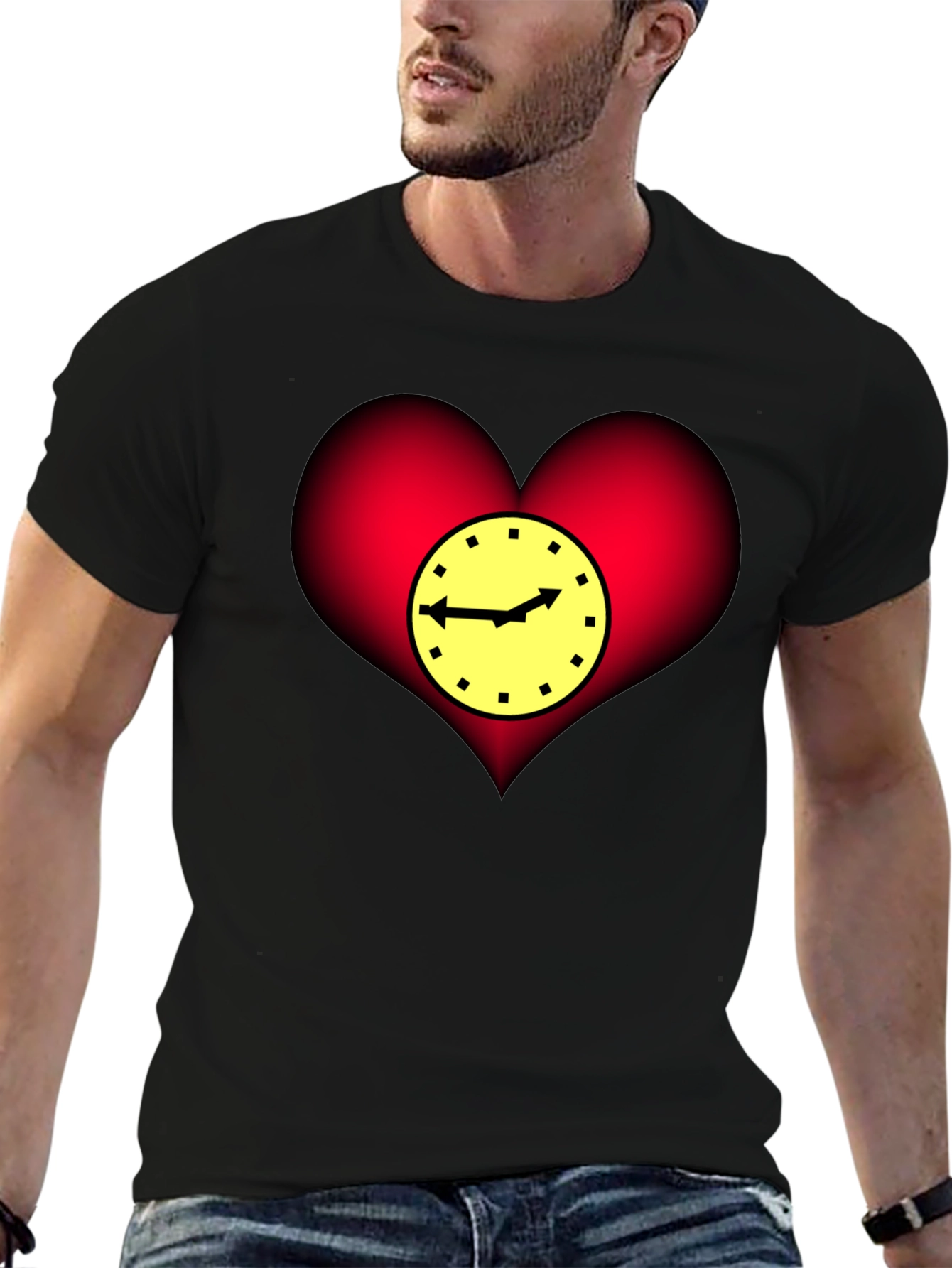 Heart Clock Graphic T-Shirt - Stylish & Unique Design