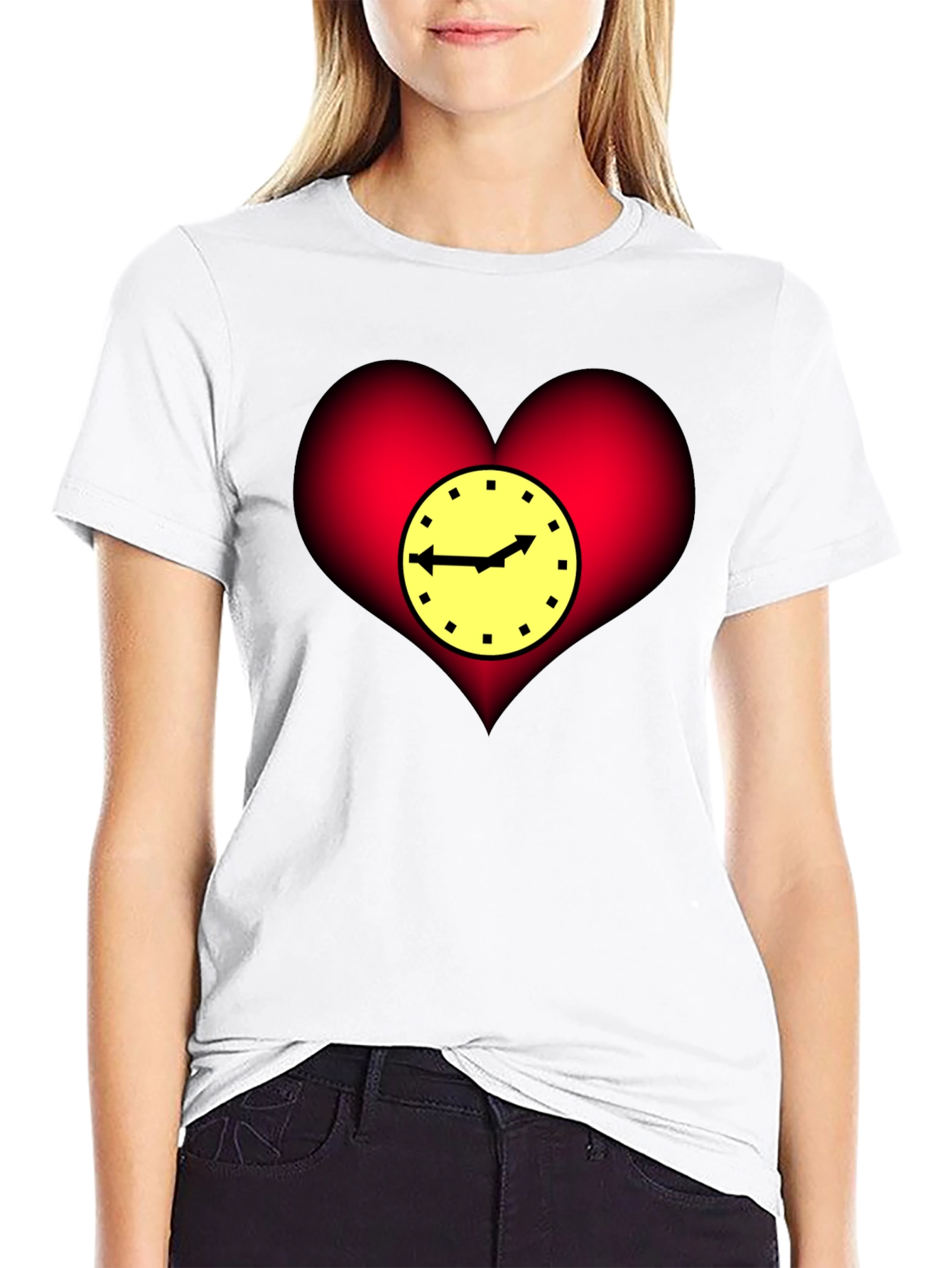 Heart Clock Graphic T-Shirt - Stylish & Unique Design