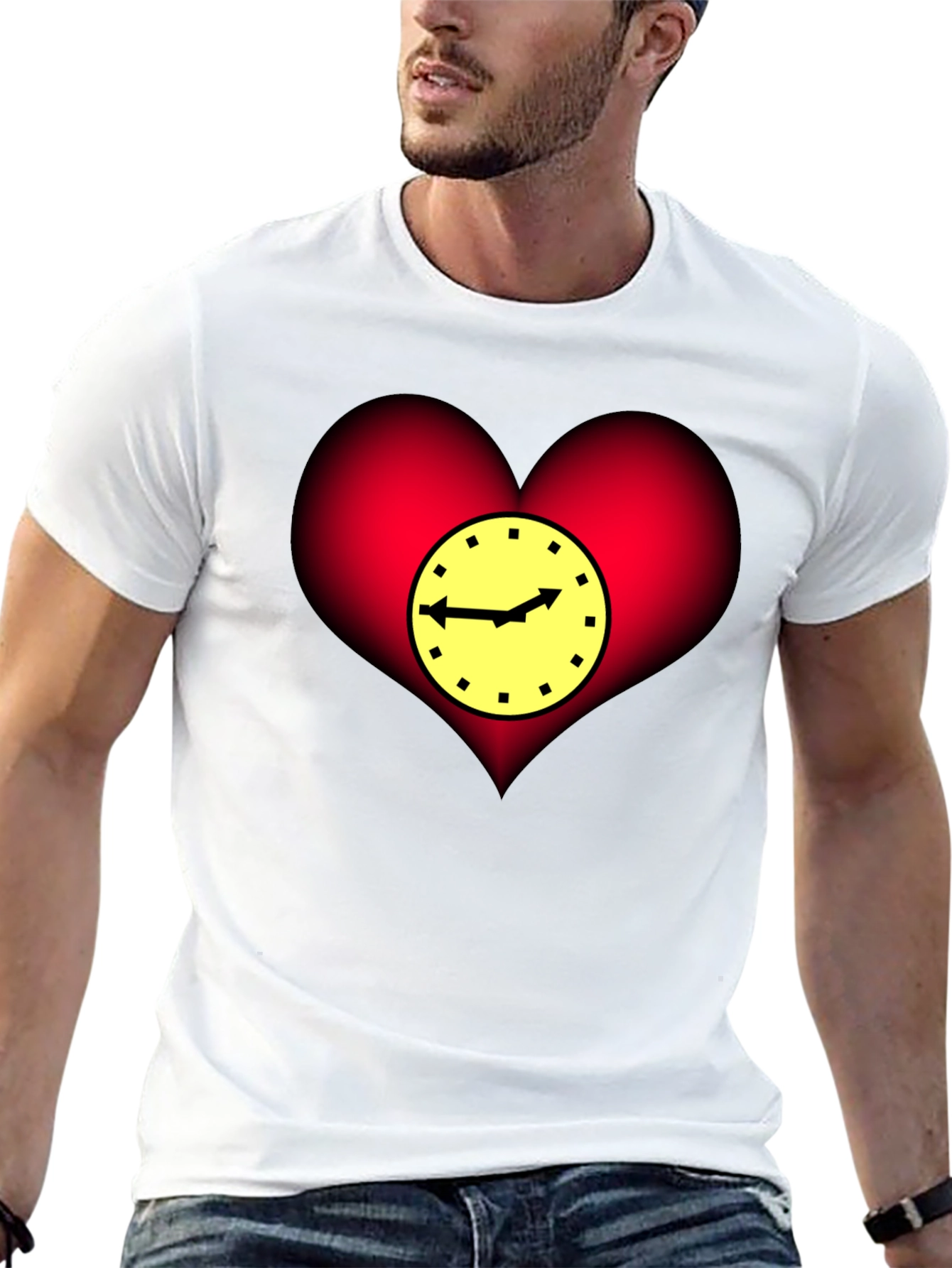 Heart Clock Graphic T-Shirt - Stylish & Unique Design
