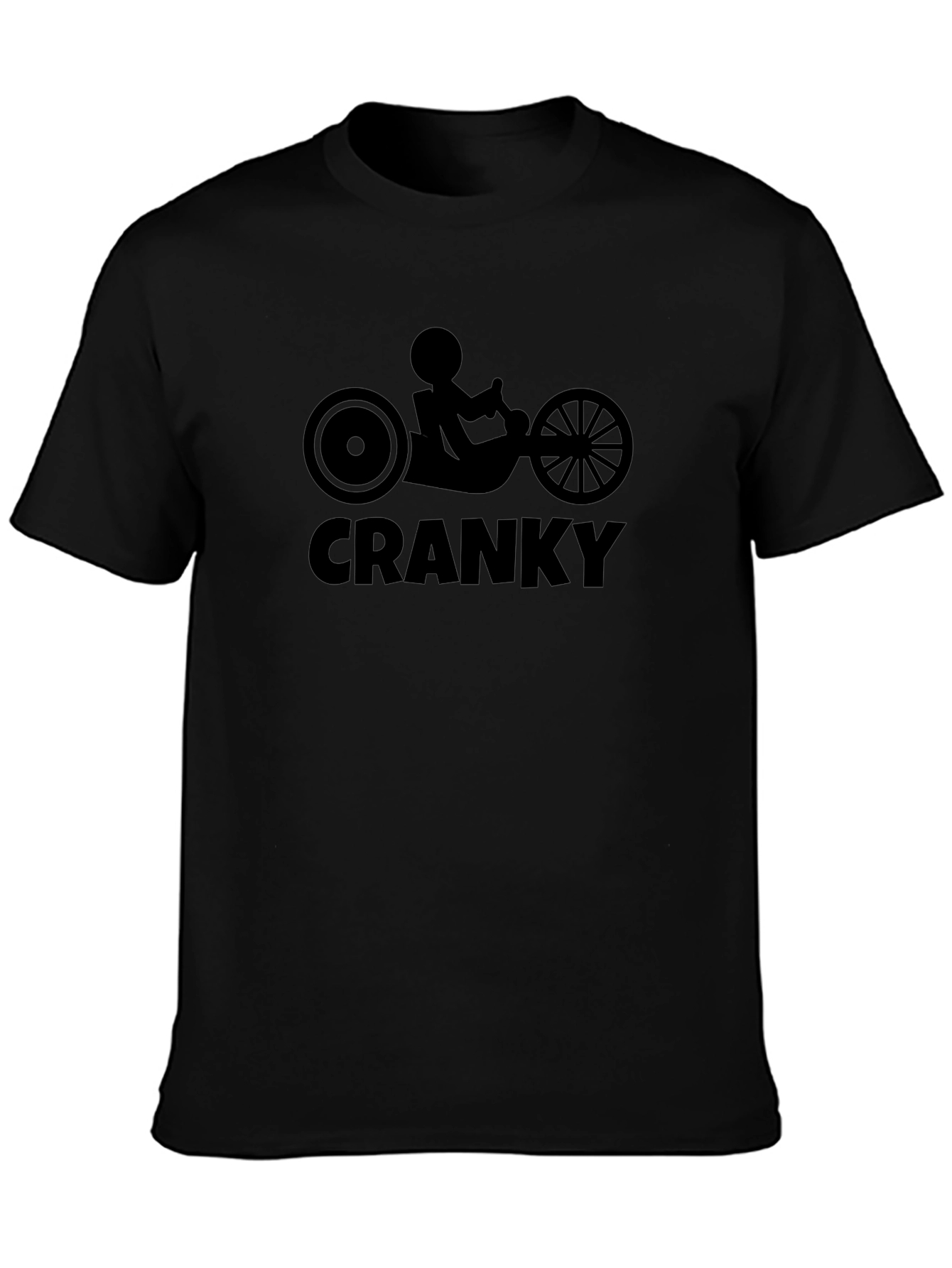 Cranky Tricycle Graphic Tee - Black Cotton T-Shirt