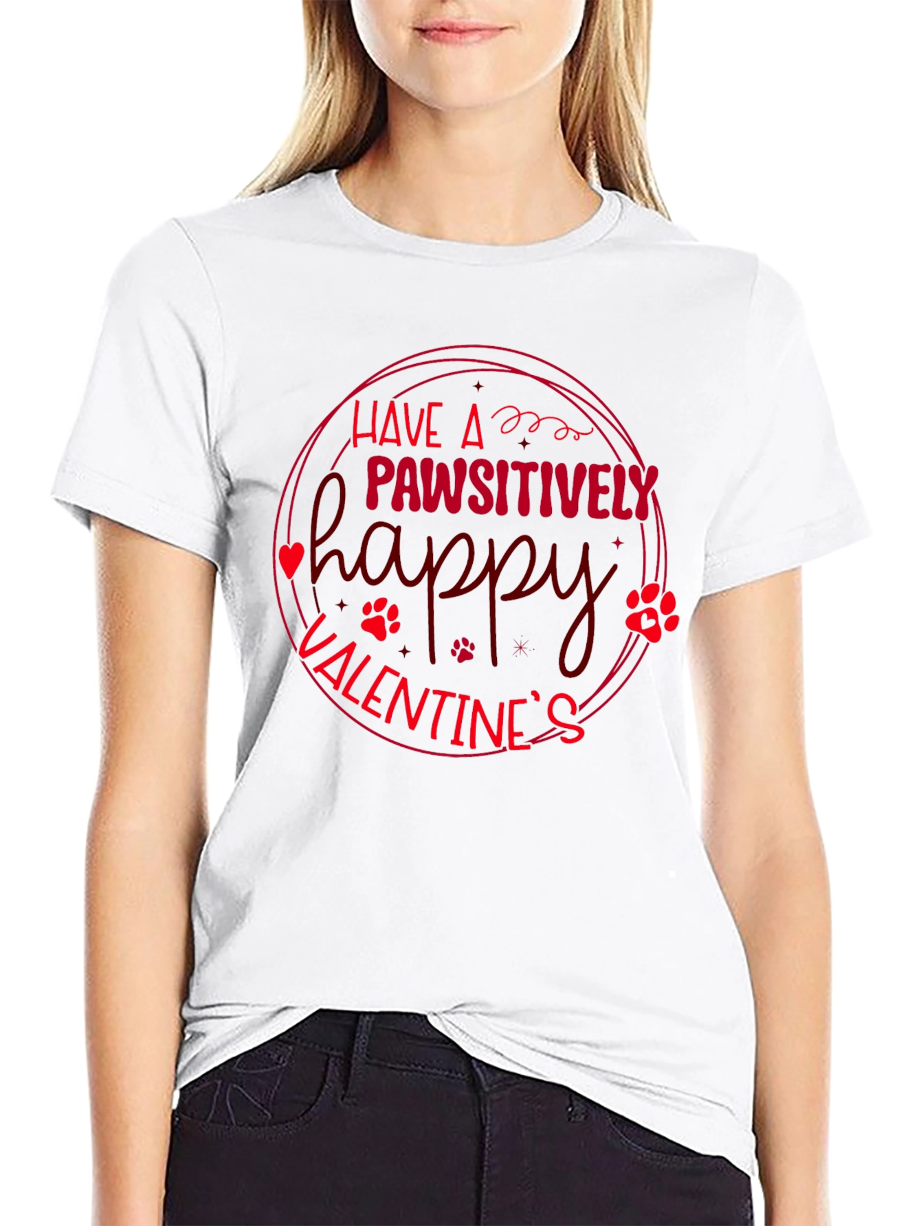 Paw-sitively Happy Valentines Day T-Shirt