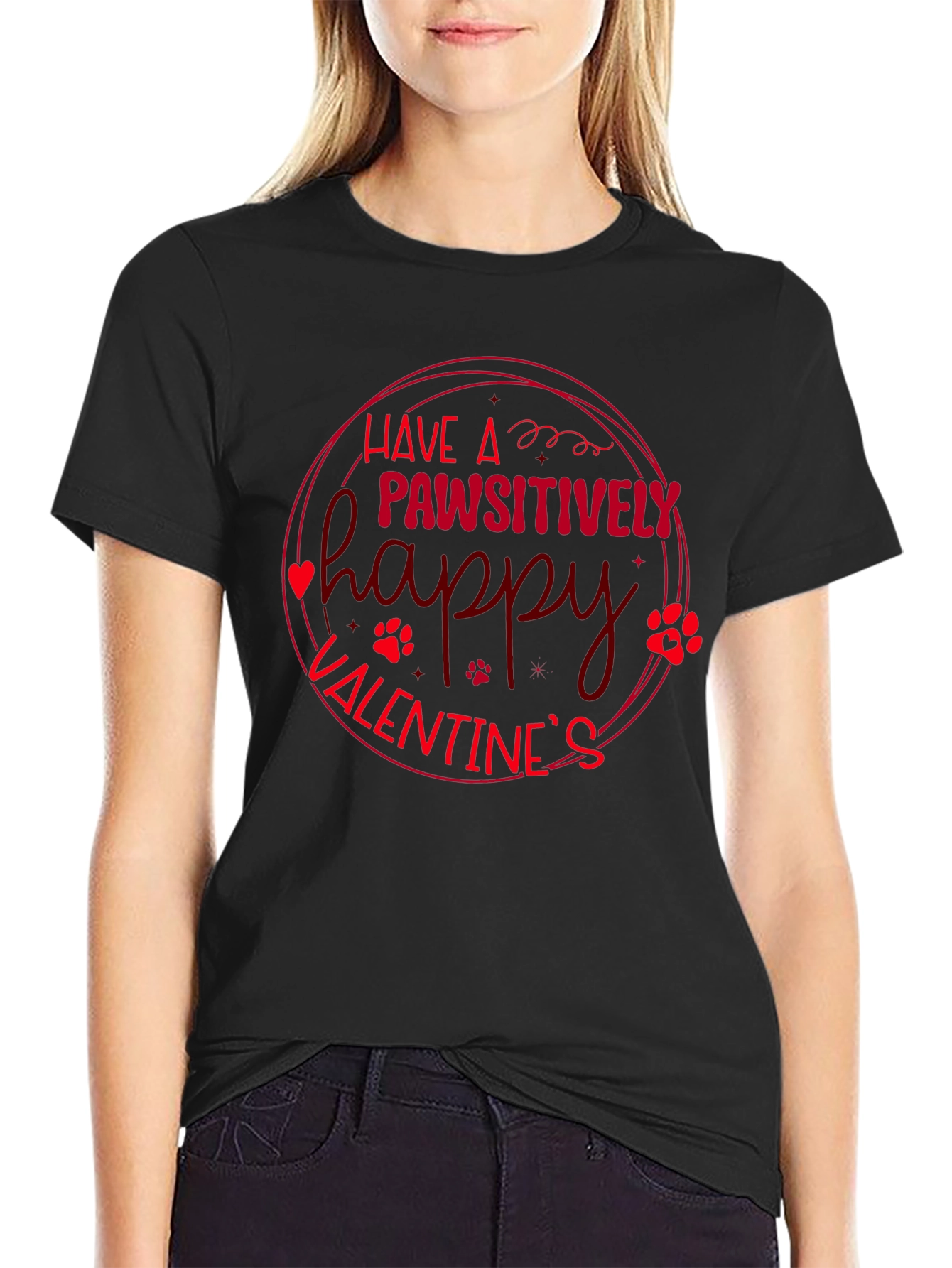 Paw-sitively Happy Valentines Day T-Shirt