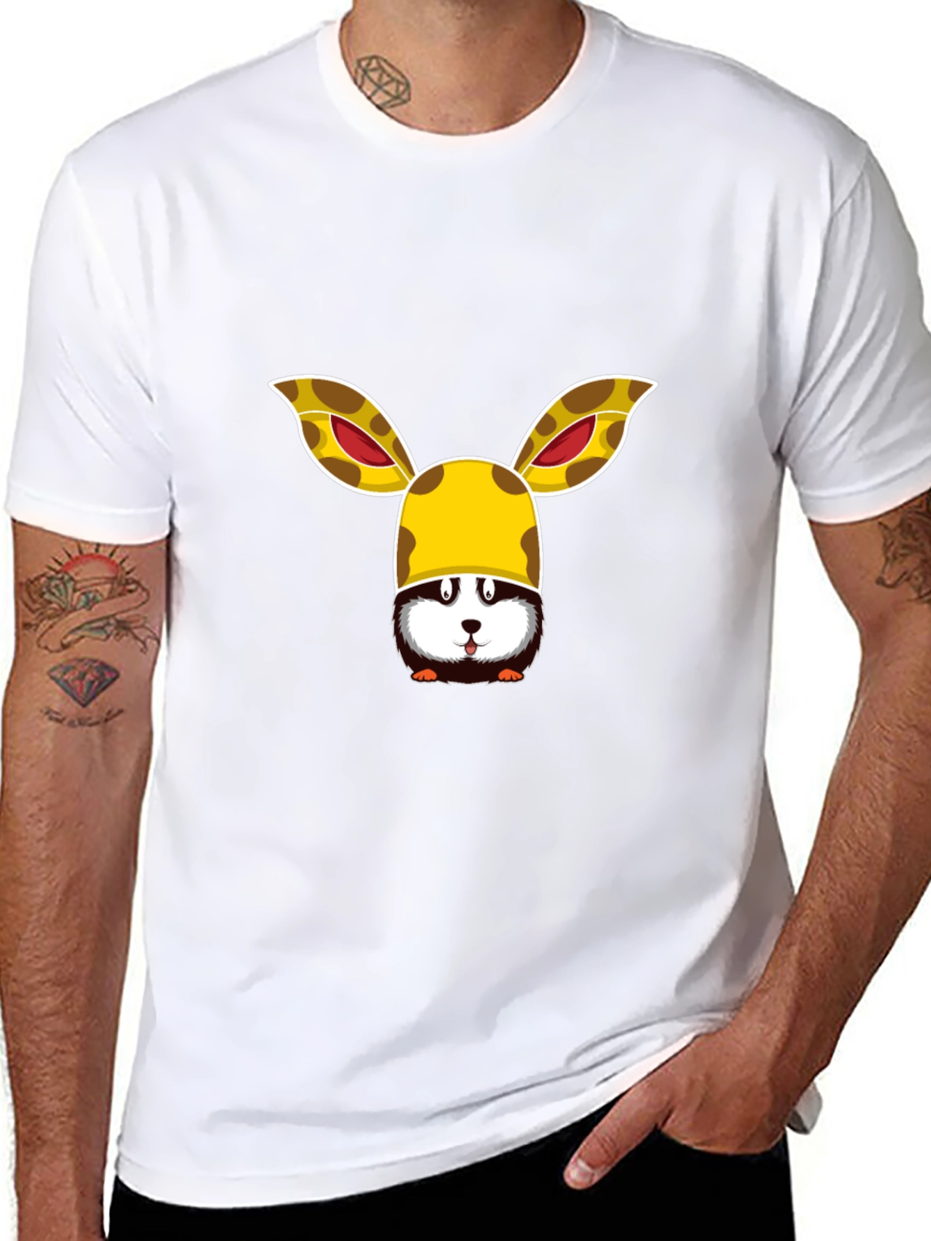 Whimsical Animal Tee - Giraffe Bunny
