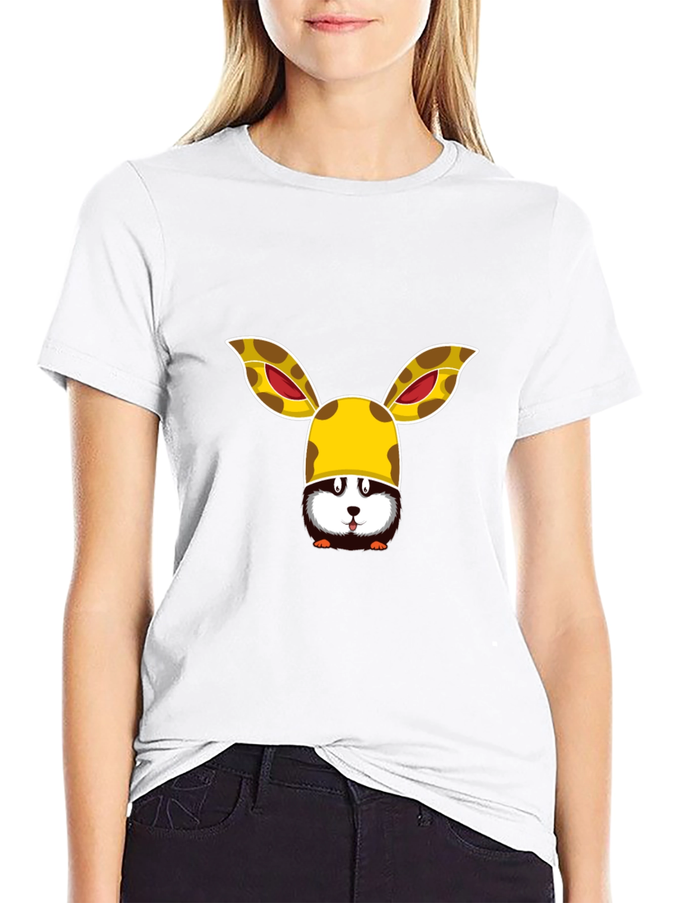 Whimsical Animal Tee - Giraffe Bunny