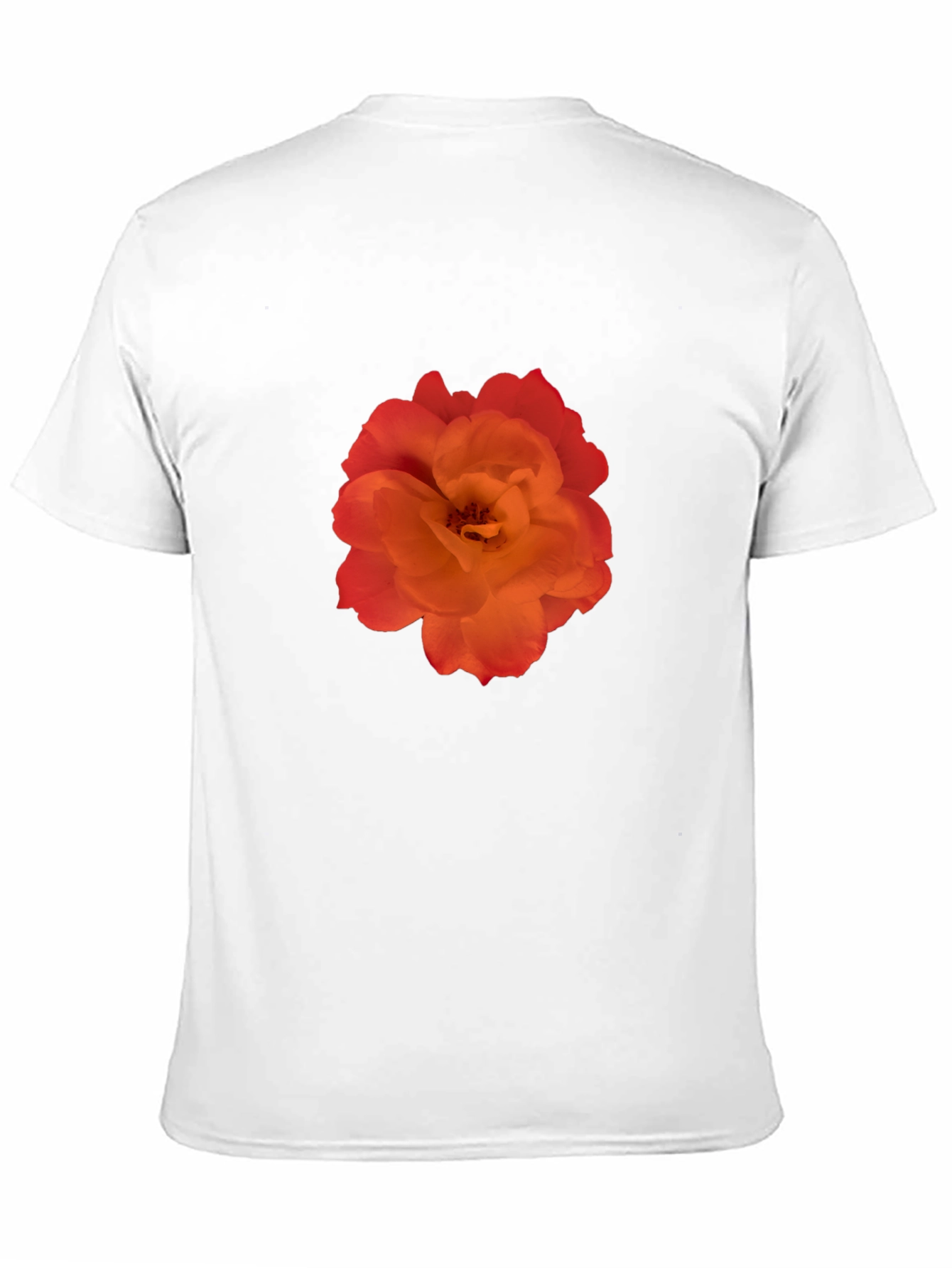 Orange Rose Graphic Black T-Shirt