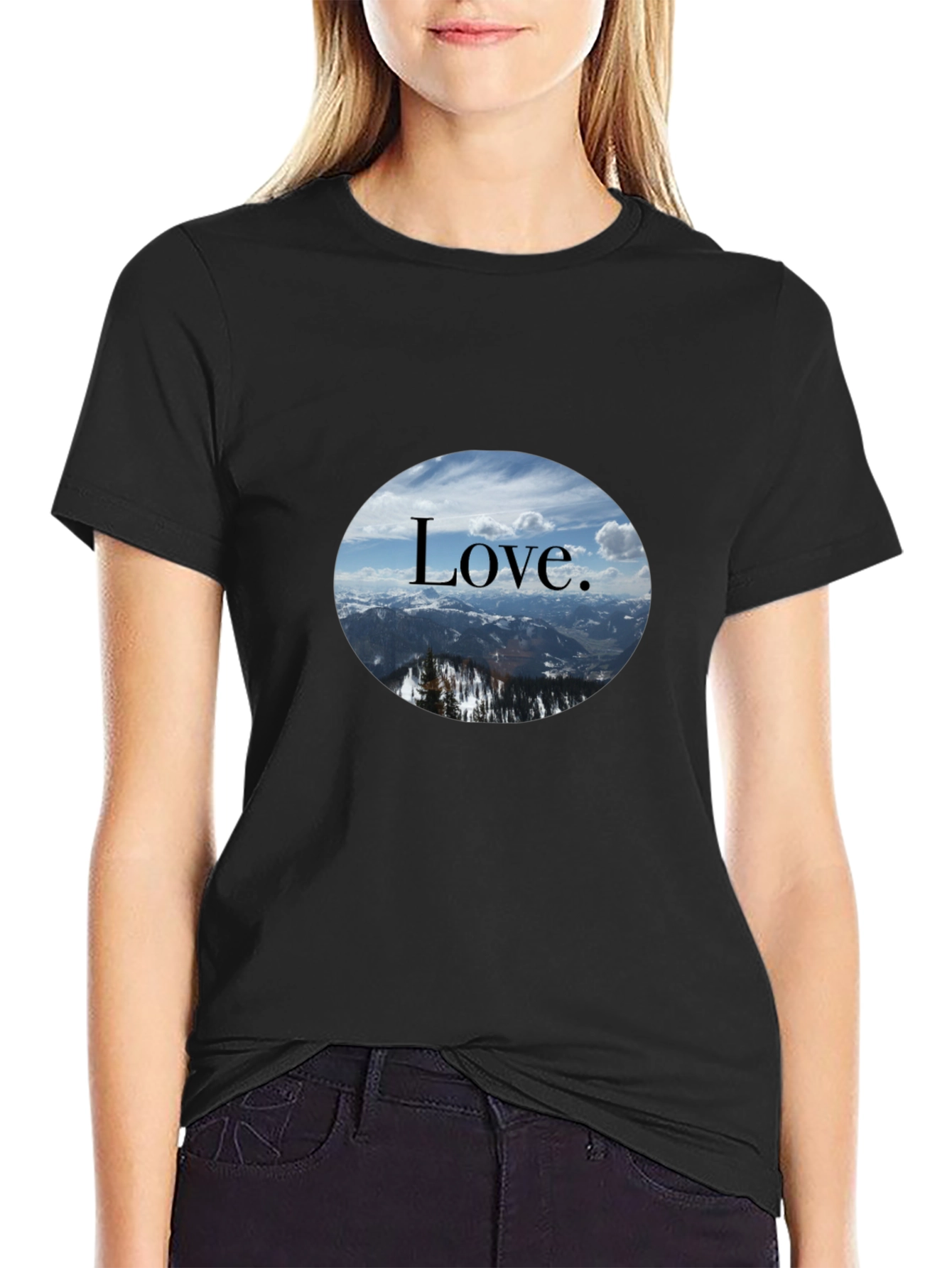 Love Mountain Scene Graphic T-Shirt