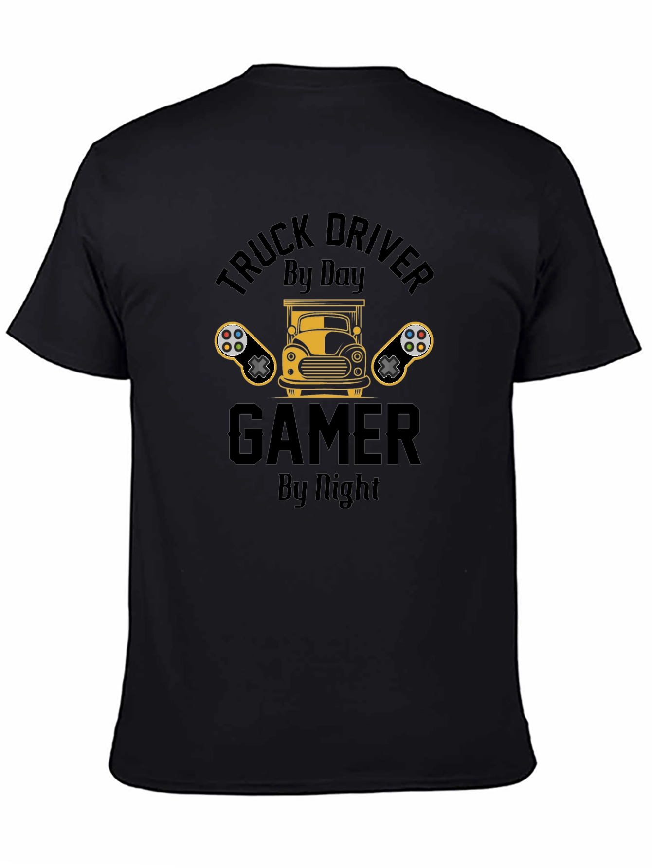 Truck Driver Gamer T-Shirt - Black