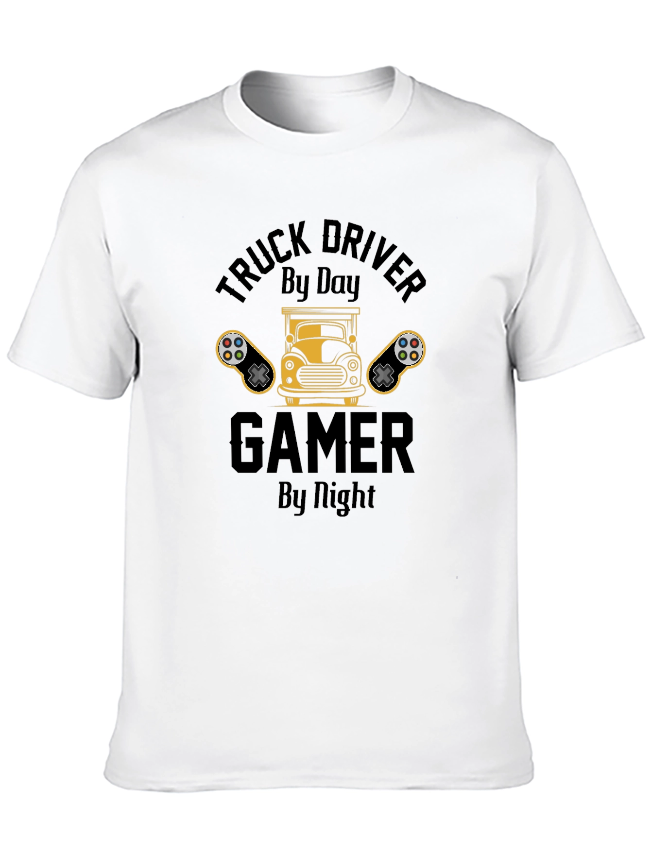 Truck Driver Gamer T-Shirt - Black