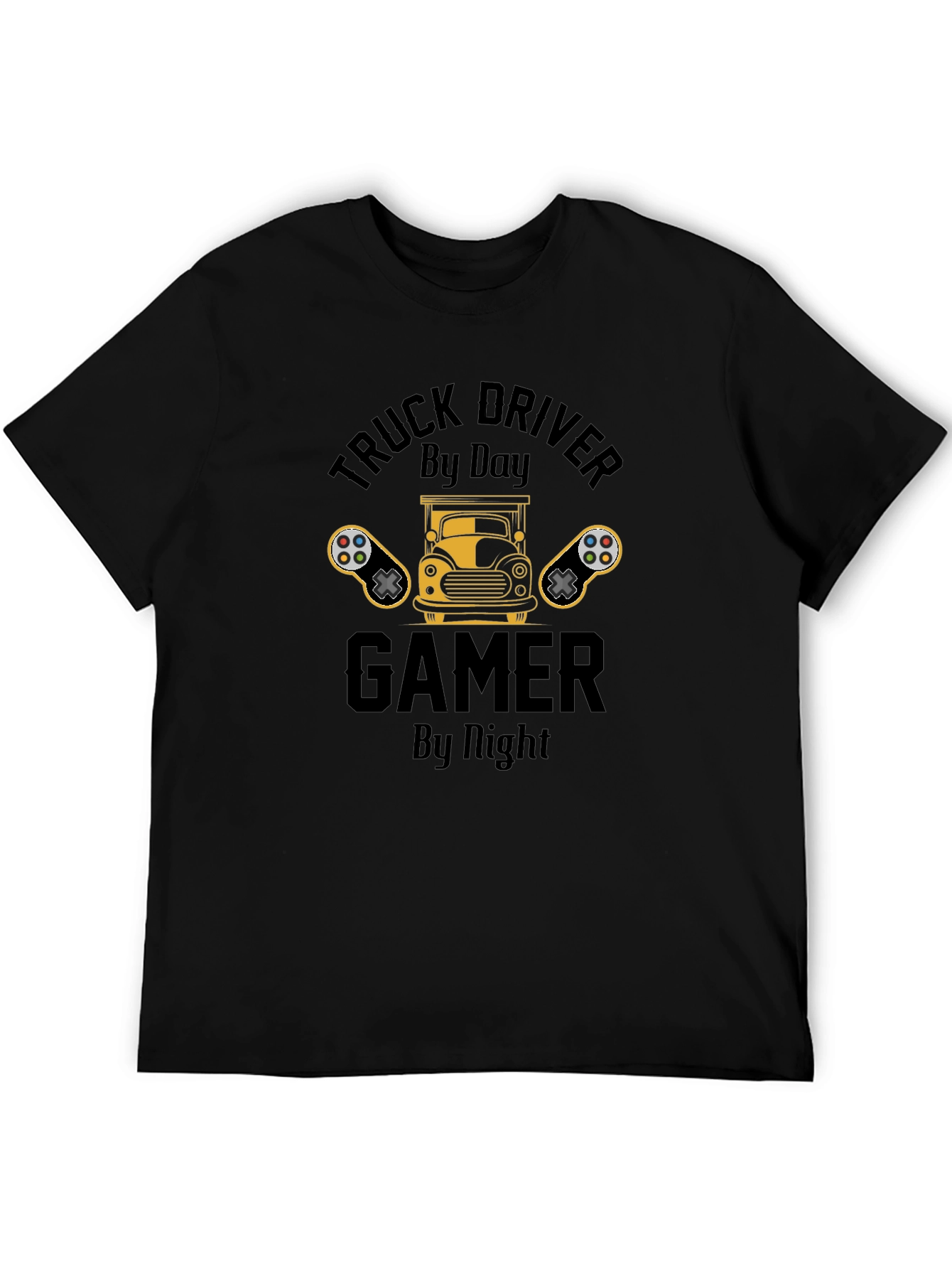Truck Driver Gamer T-Shirt - Black