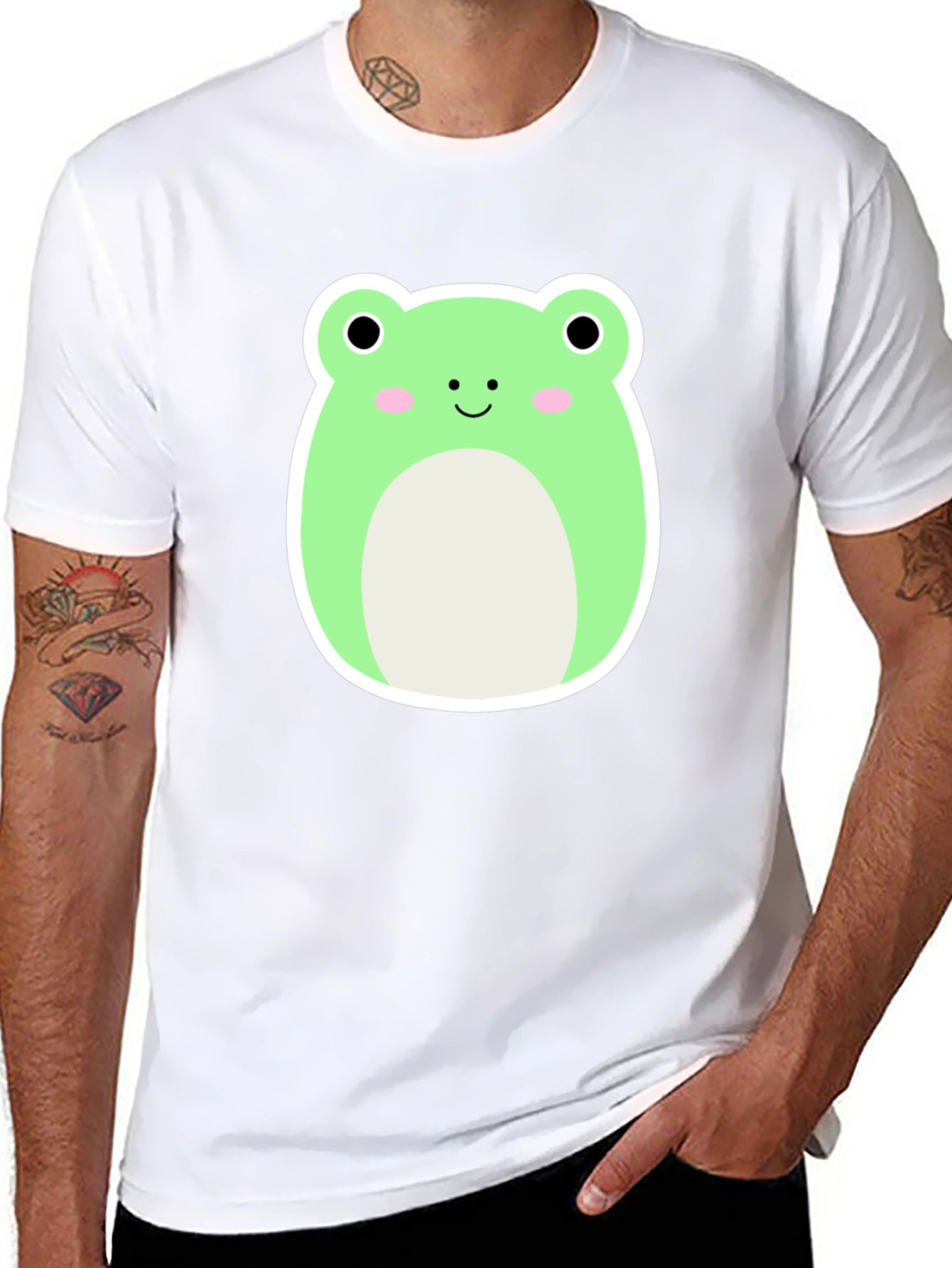 Cute Frog Graphic Tee - Soft Black T-Shirt
