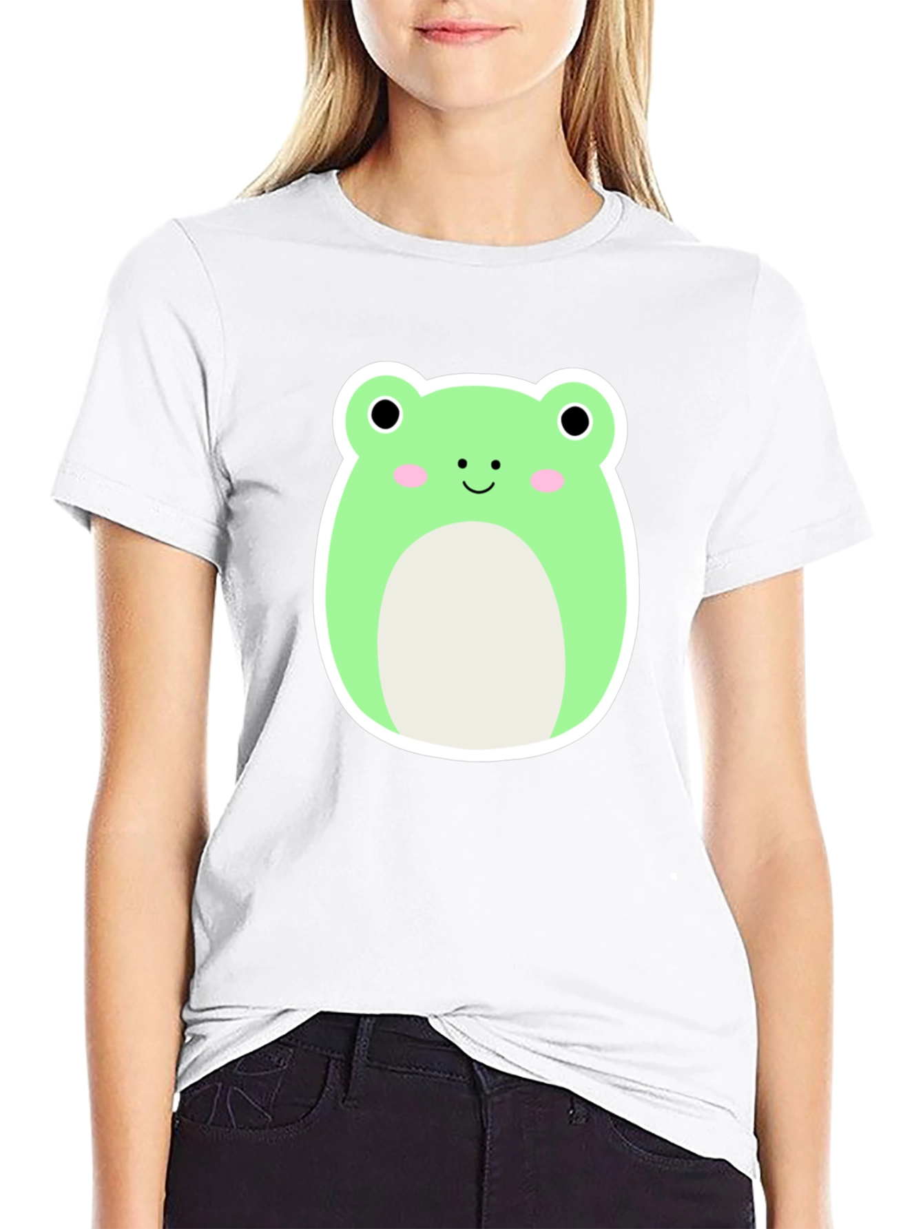 Cute Frog Graphic Tee - Soft Black T-Shirt
