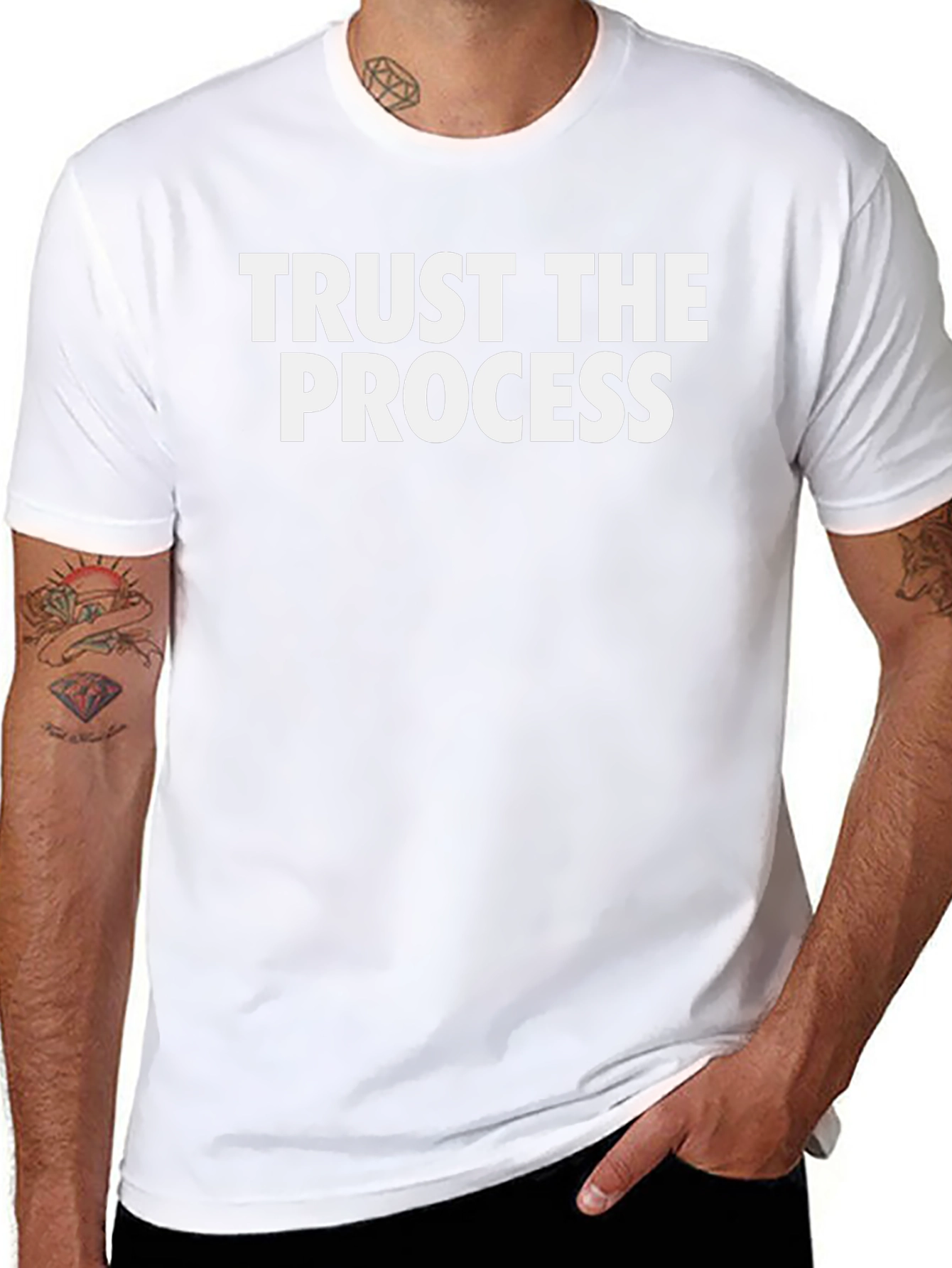 Trust The Process Black Cotton Graphic Tee