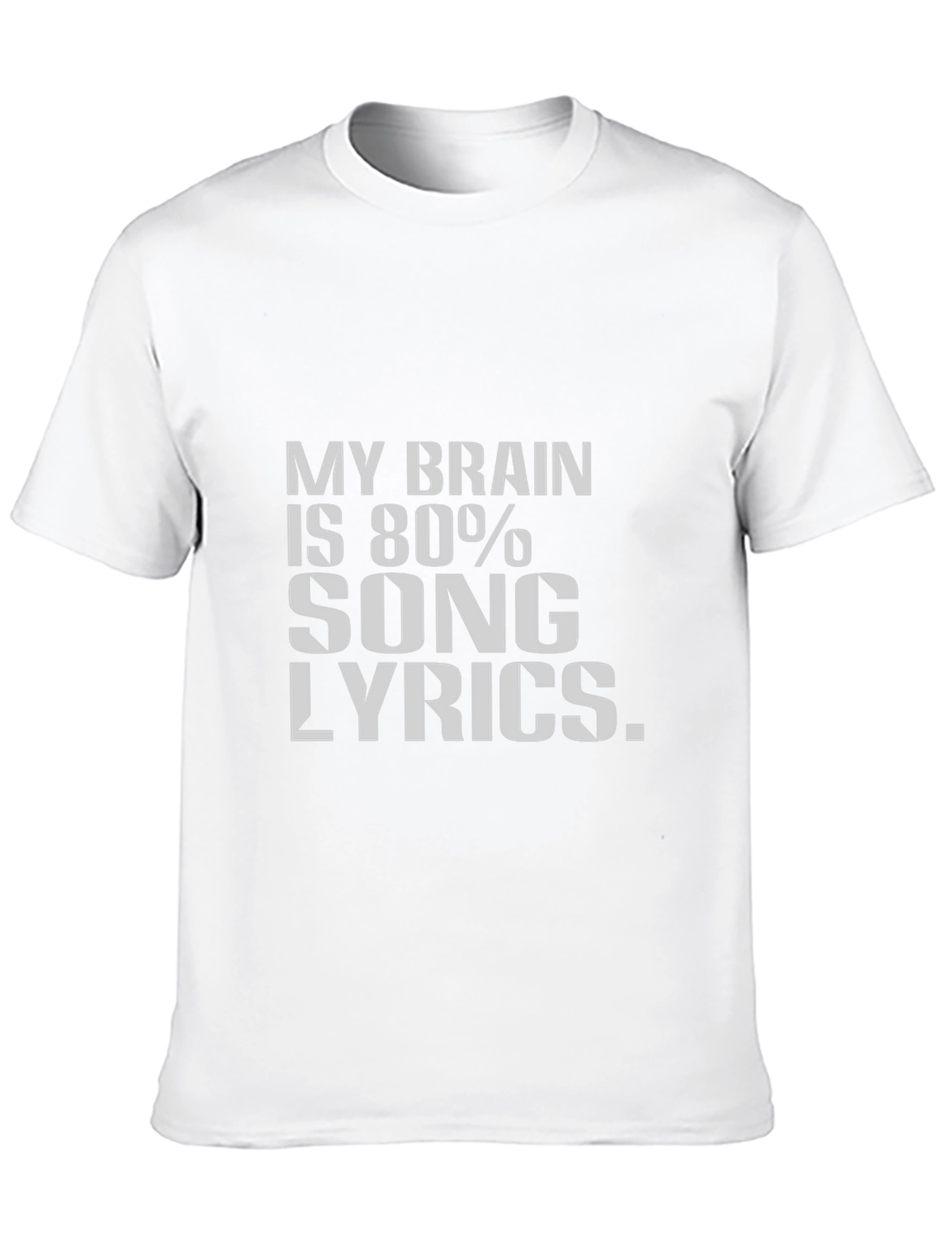 Song Lyrics Brain T-Shirt - Black Cotton Tee