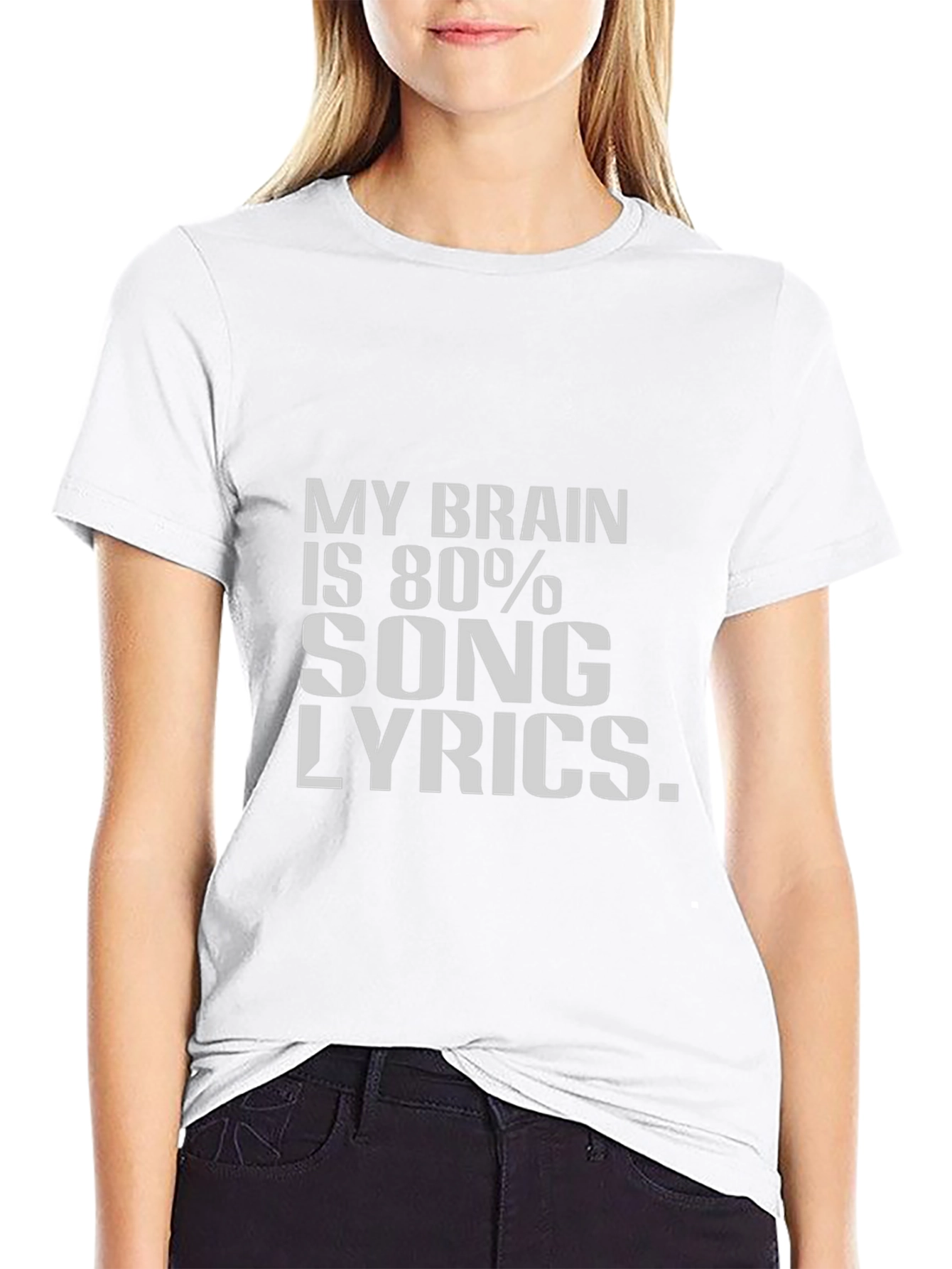 Song Lyrics Brain T-Shirt - Black Cotton Tee