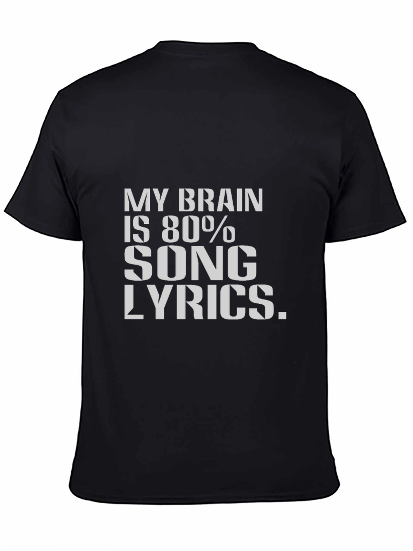 Song Lyrics Brain T-Shirt - Black Cotton Tee