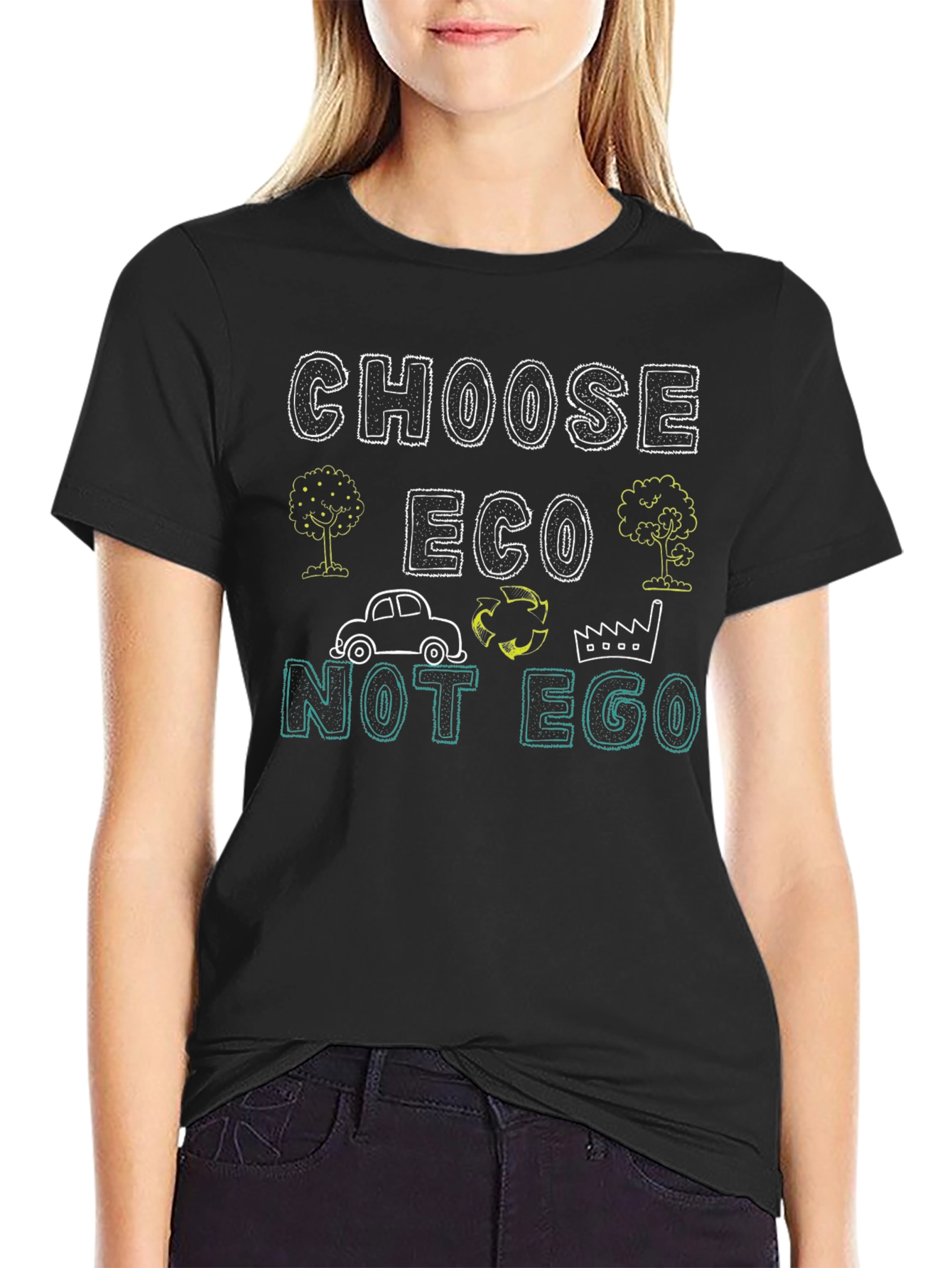 Eco-Friendly Black Graphic Tee
