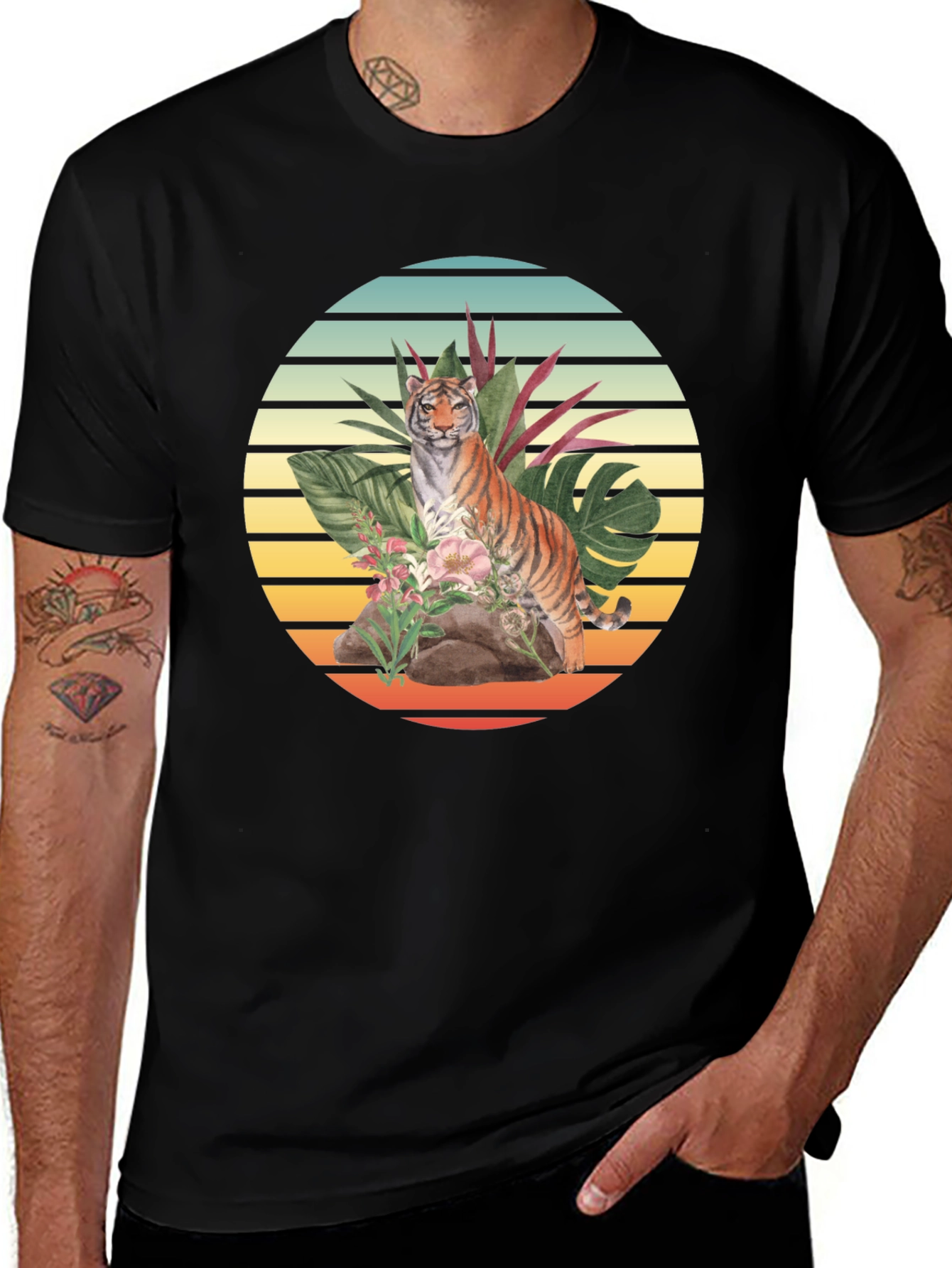 Tiger Jungle T-Shirt: Retro Graphic Tee