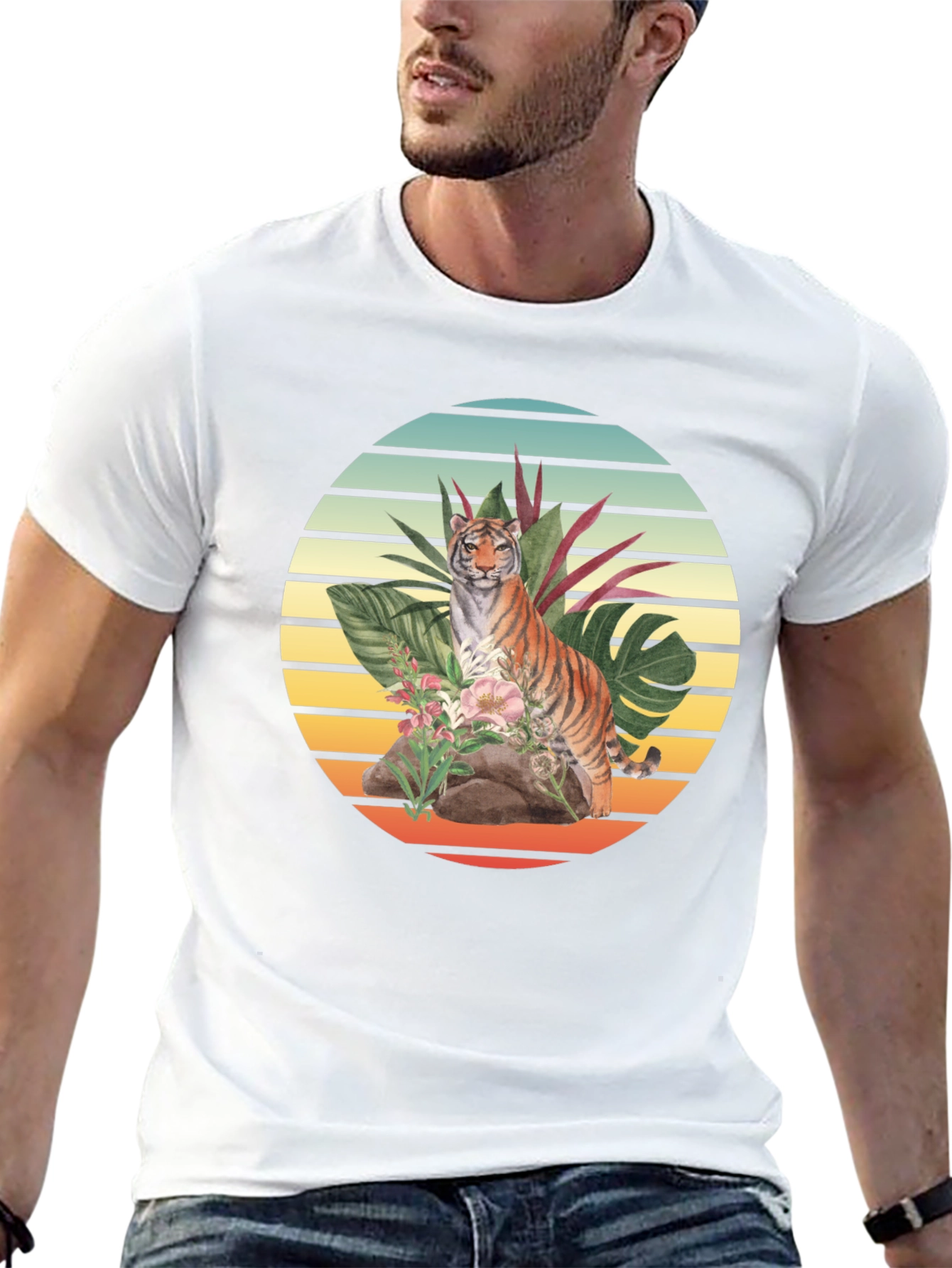 Tiger Jungle T-Shirt: Retro Graphic Tee