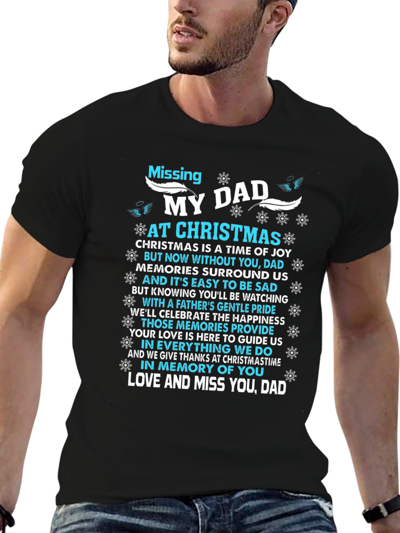 Missing My Dad at Christmas Memorial T-Shirt