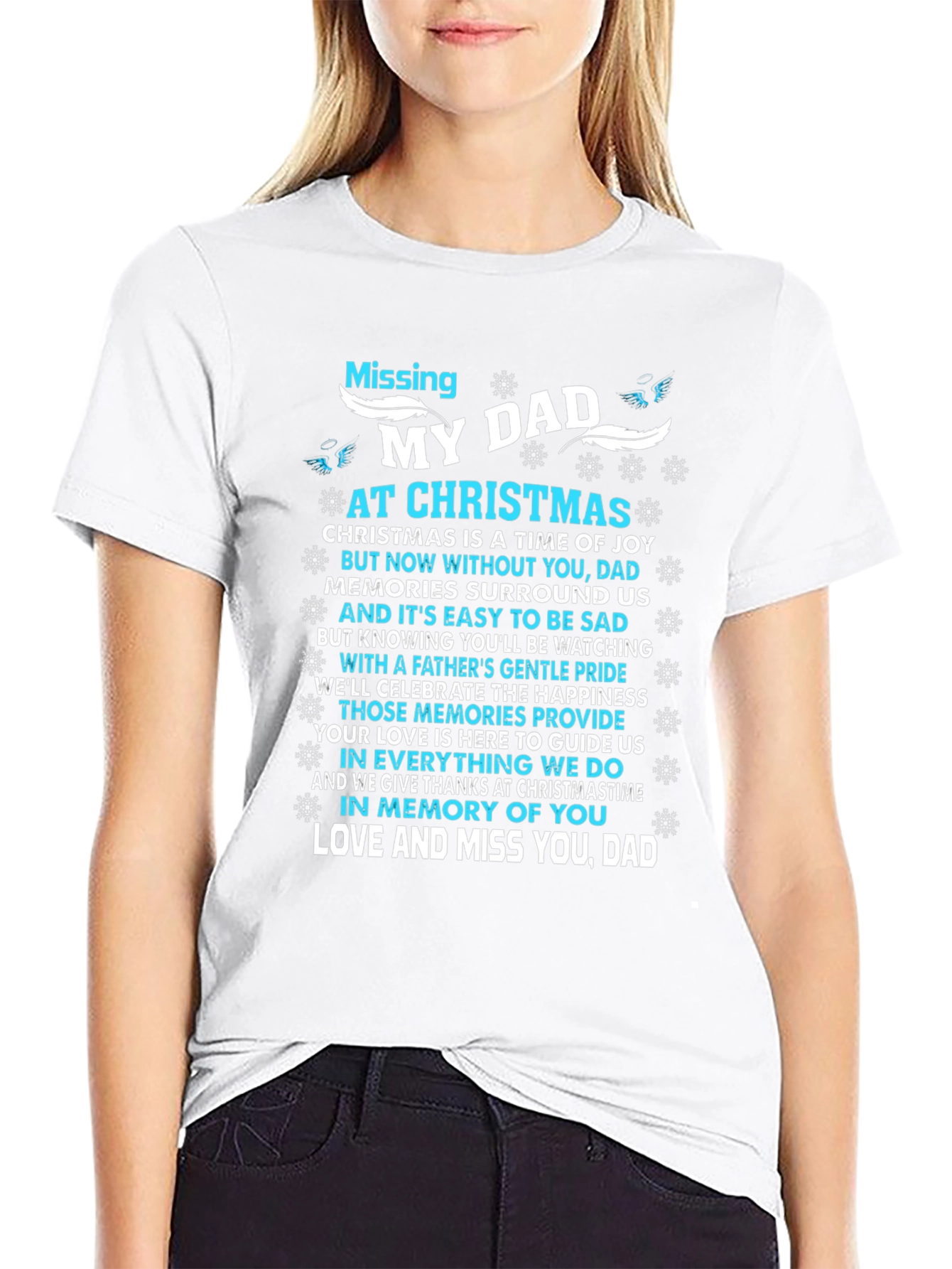 Missing My Dad at Christmas Memorial T-Shirt