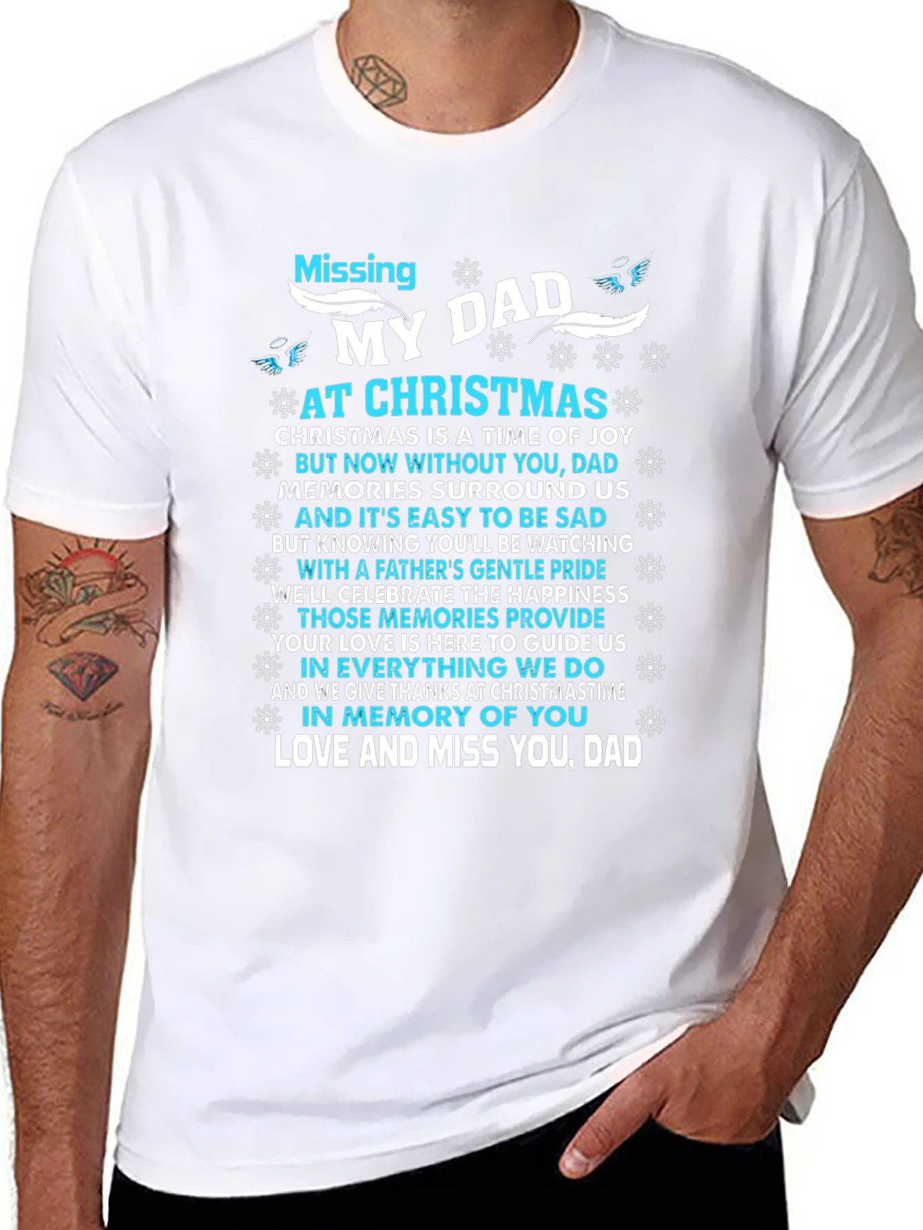 Missing My Dad at Christmas Memorial T-Shirt