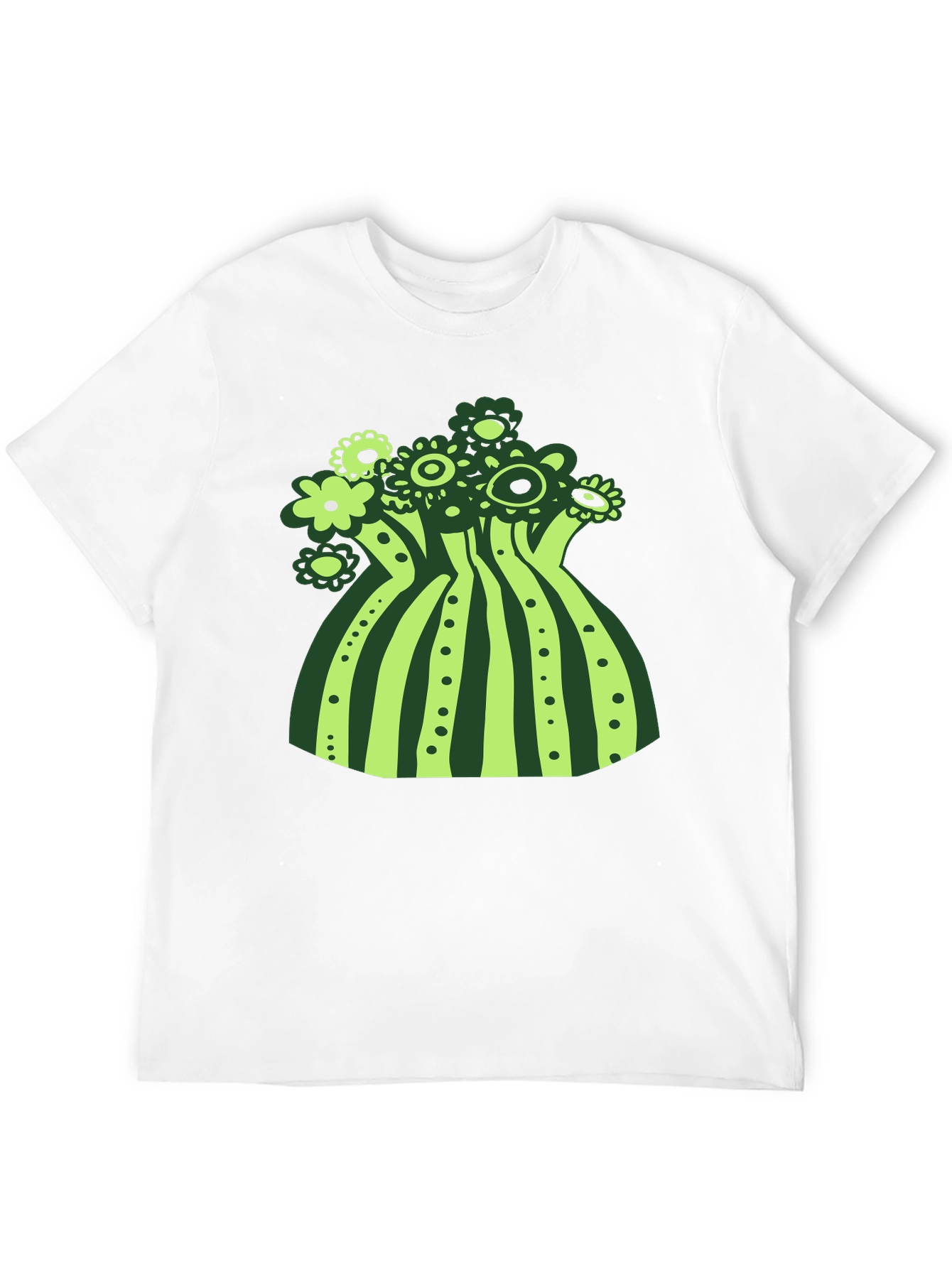 Funky Floral Graphic Tee - Black Cotton T-Shirt