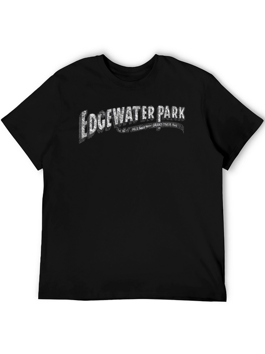 Edgewater Park Vintage Graphic Tee - Black Cotton T-Shirt