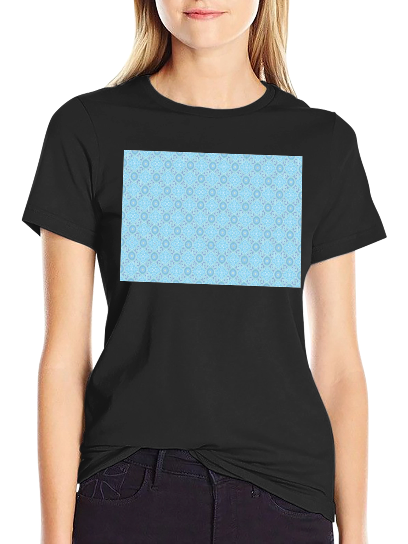 Patterned Light Blue Tee