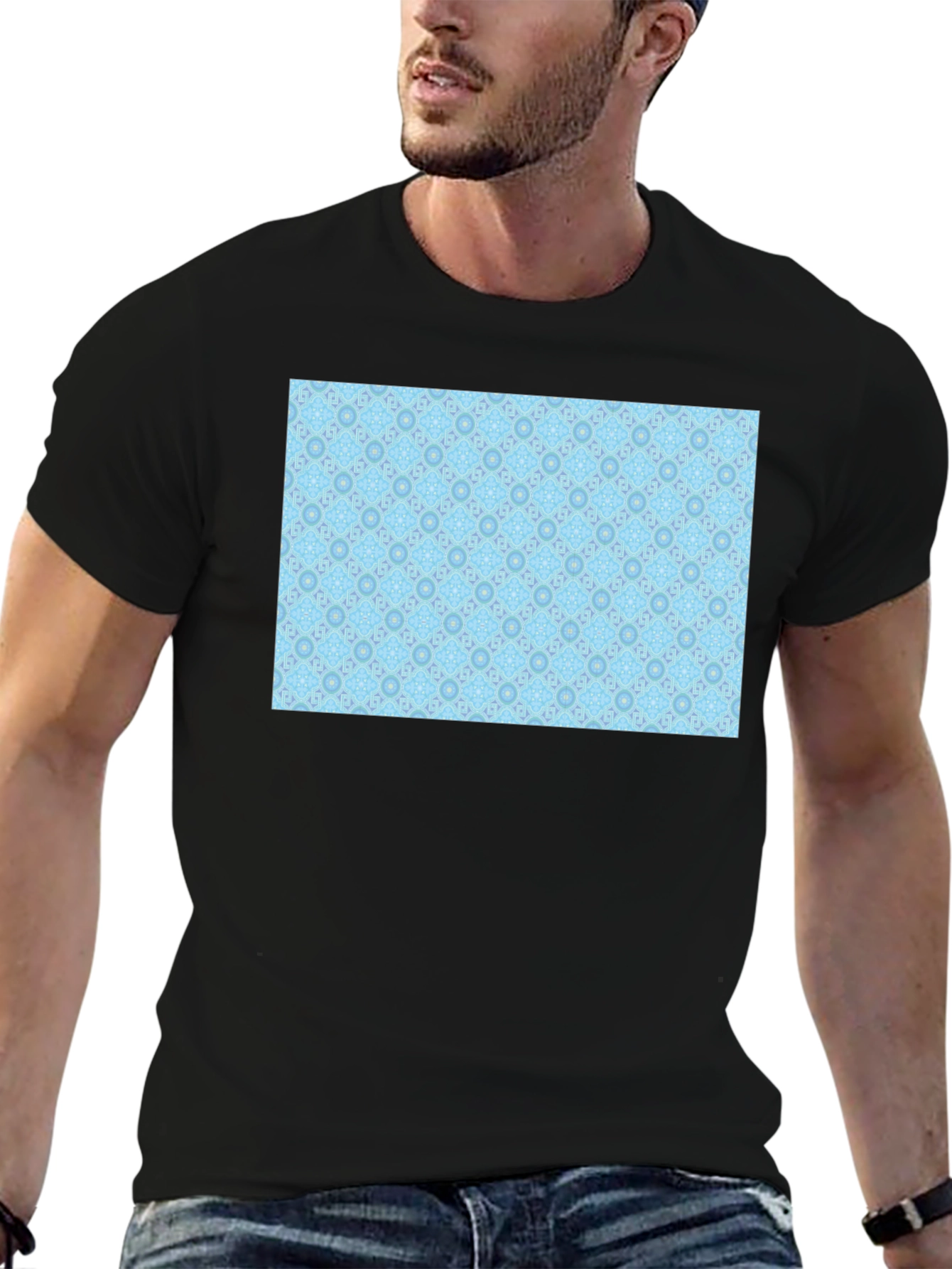 Patterned Light Blue Tee