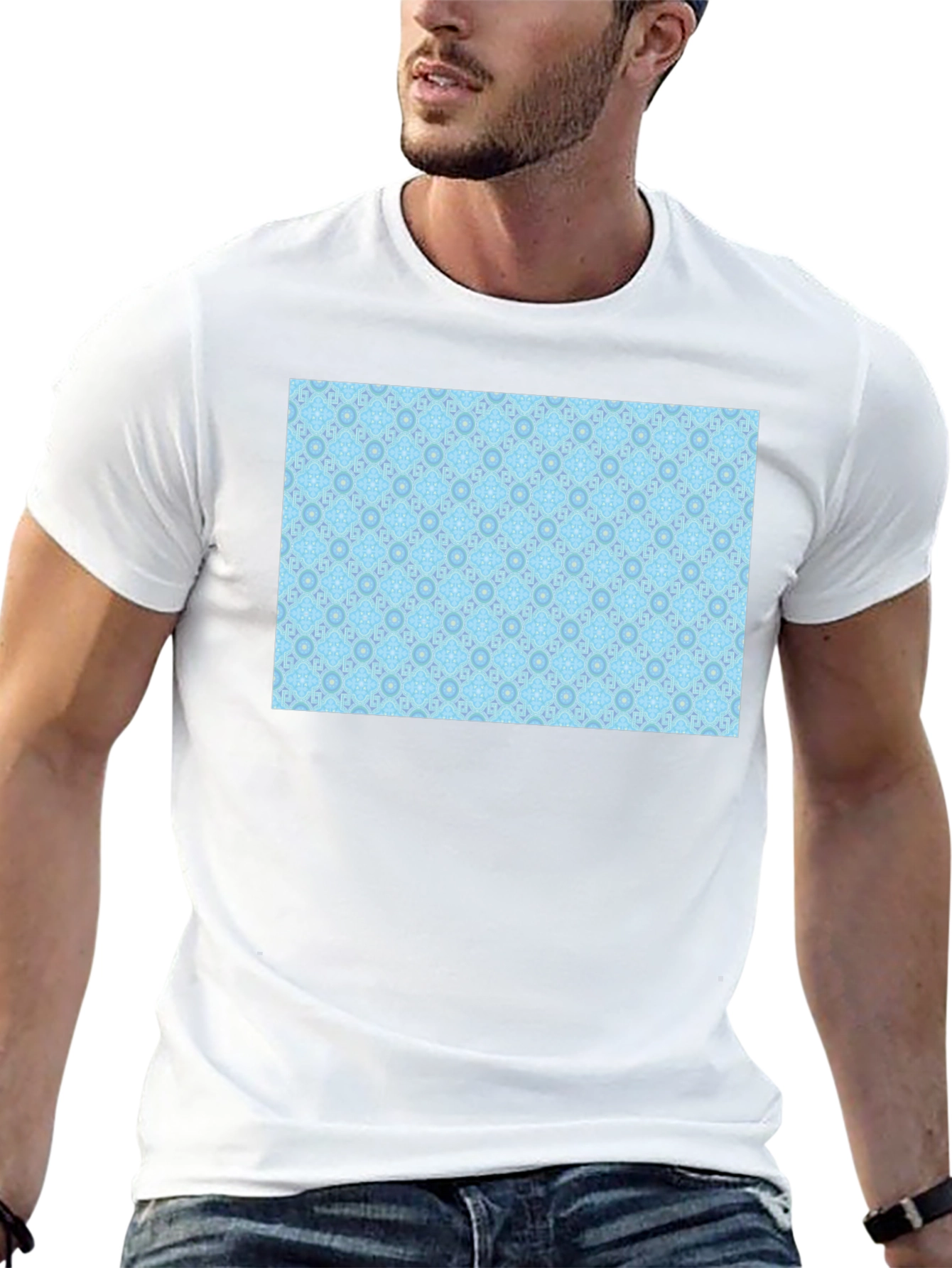 Patterned Light Blue Tee
