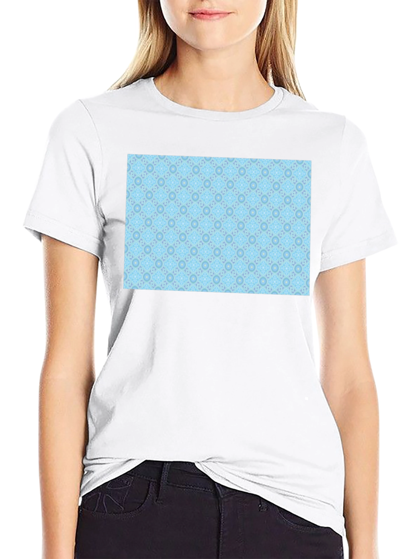 Patterned Light Blue Tee