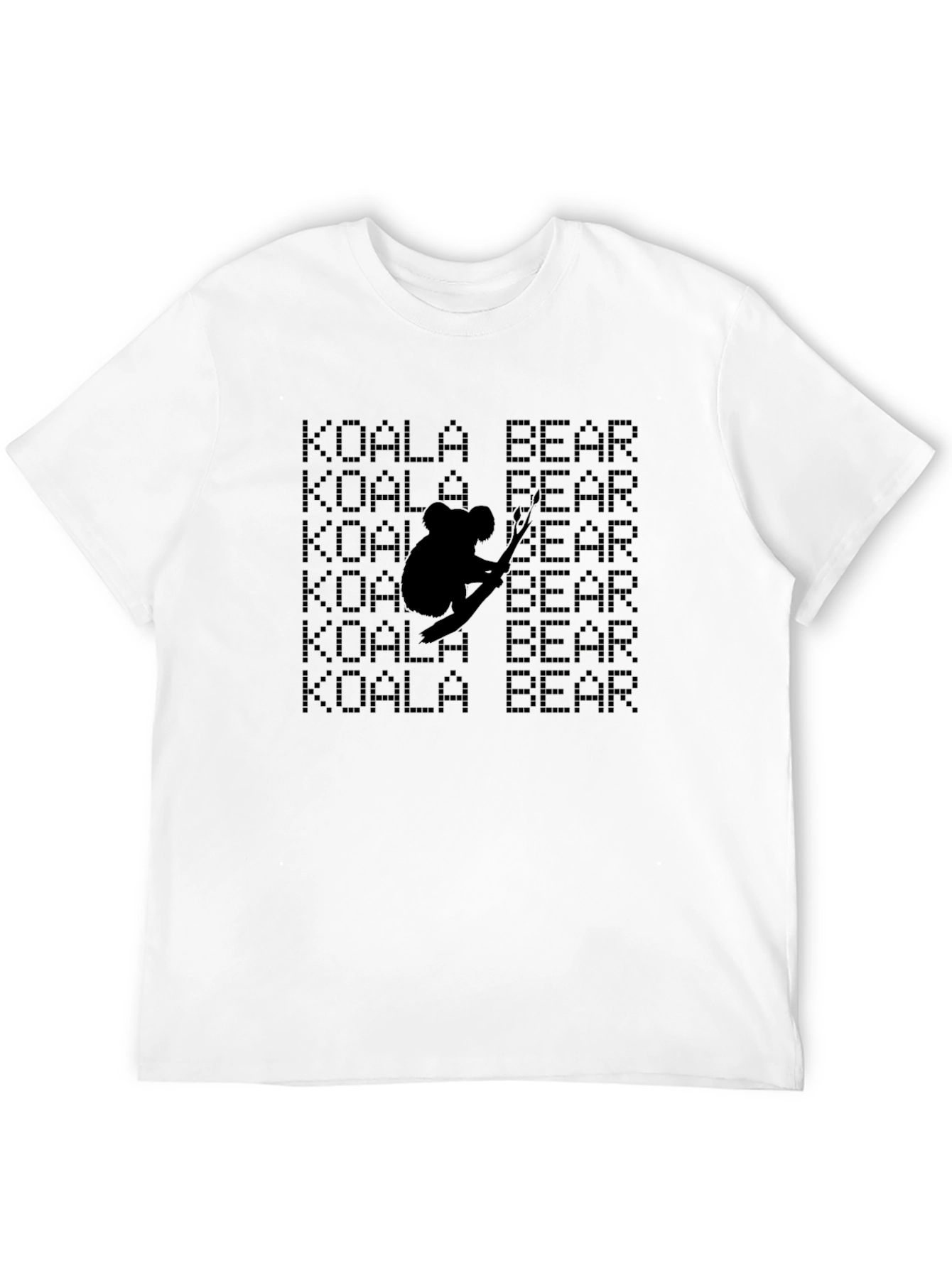 Koala Bear Graphic Print Black T-Shirt