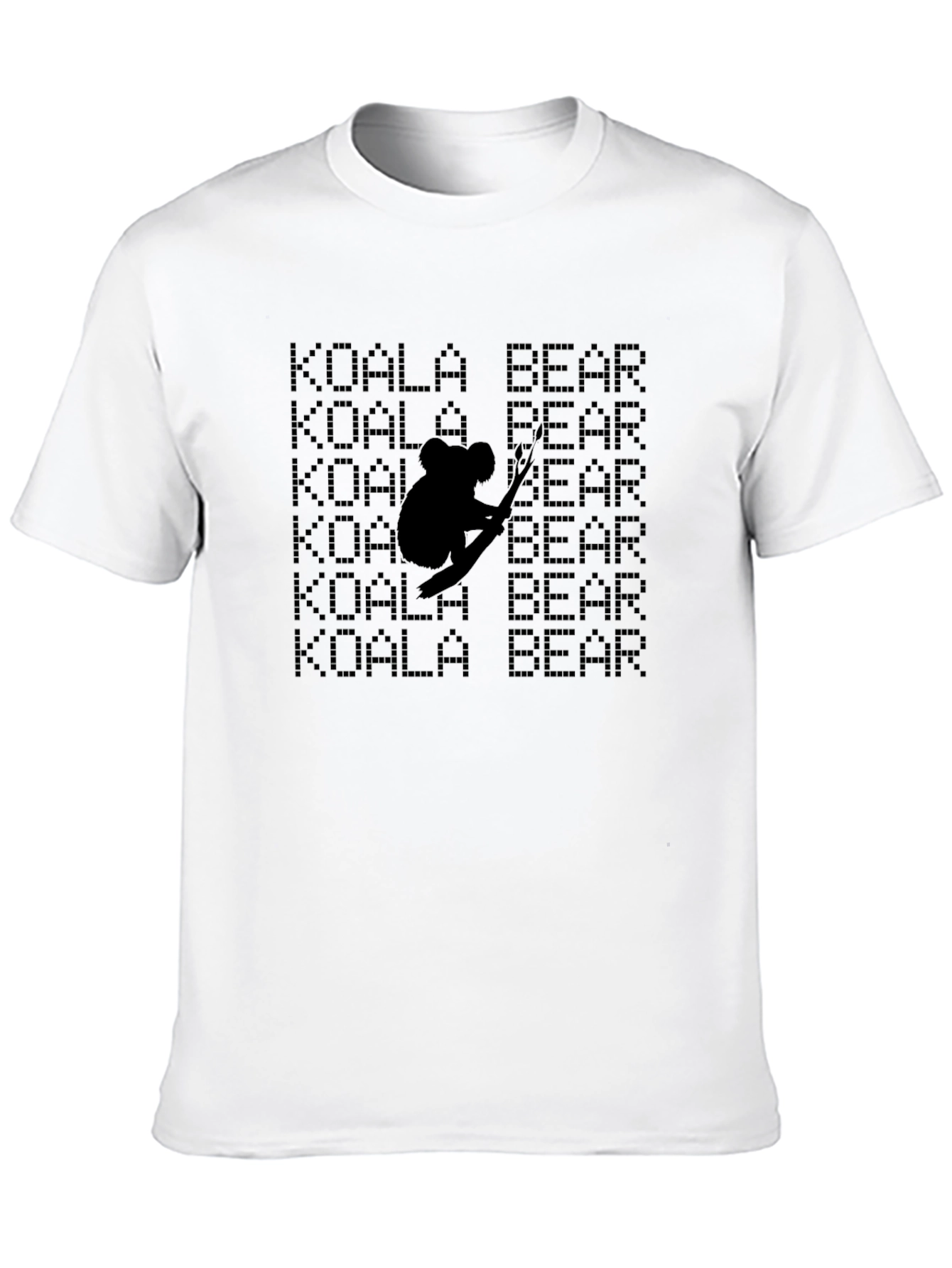 Koala Bear Graphic Print Black T-Shirt