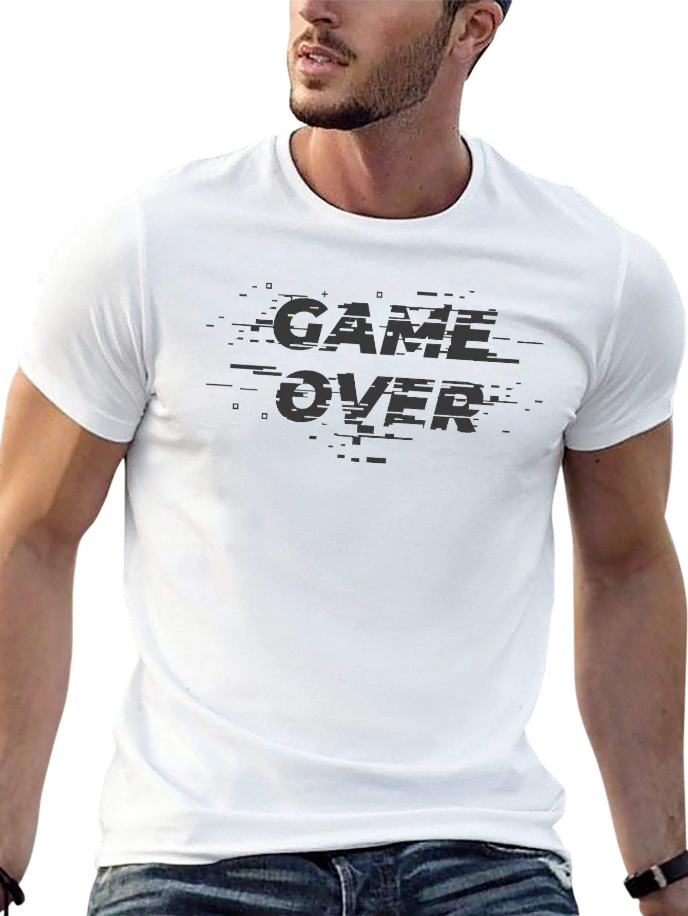 Game Over Glitch T-Shirt - Black Gaming Tee