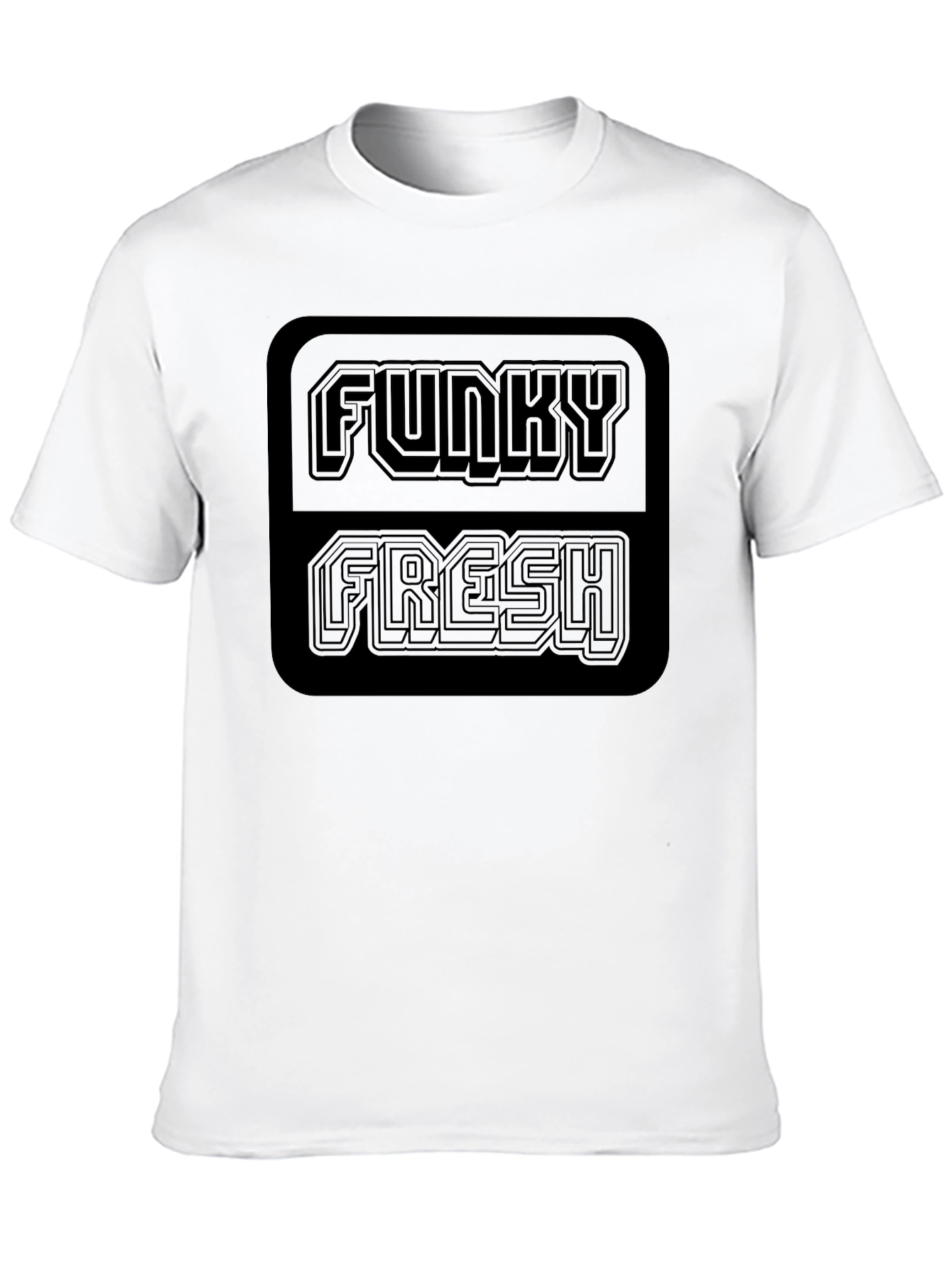 Funky Fresh Graphic Tee - Black Crew Neck T-Shirt