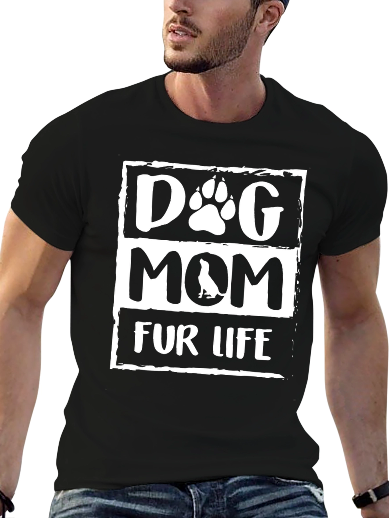 Dog Mom Fur Life Graphic T-Shirt