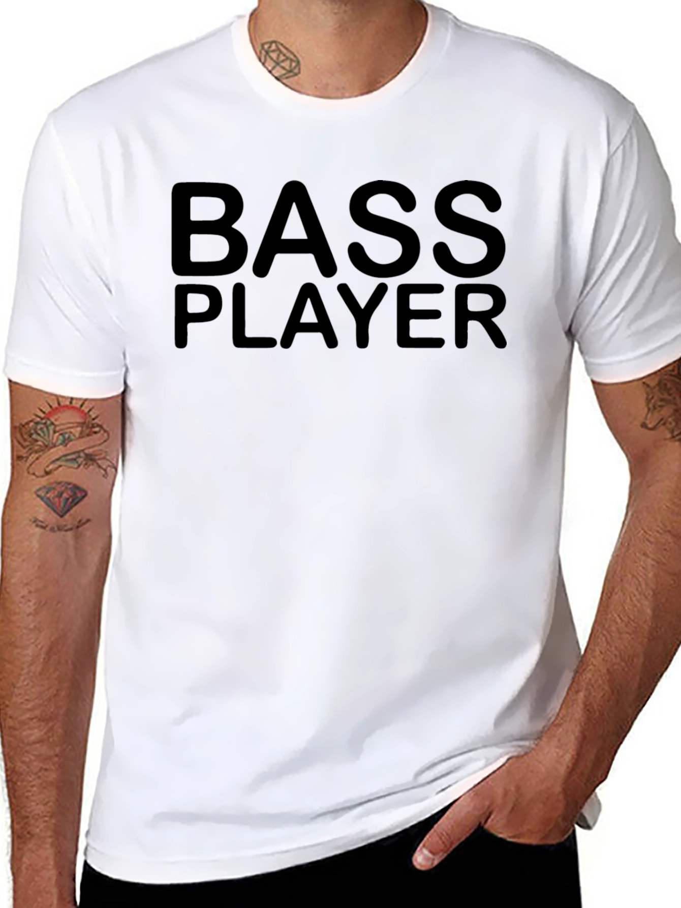 Bass Player Black Graphic T-Shirt